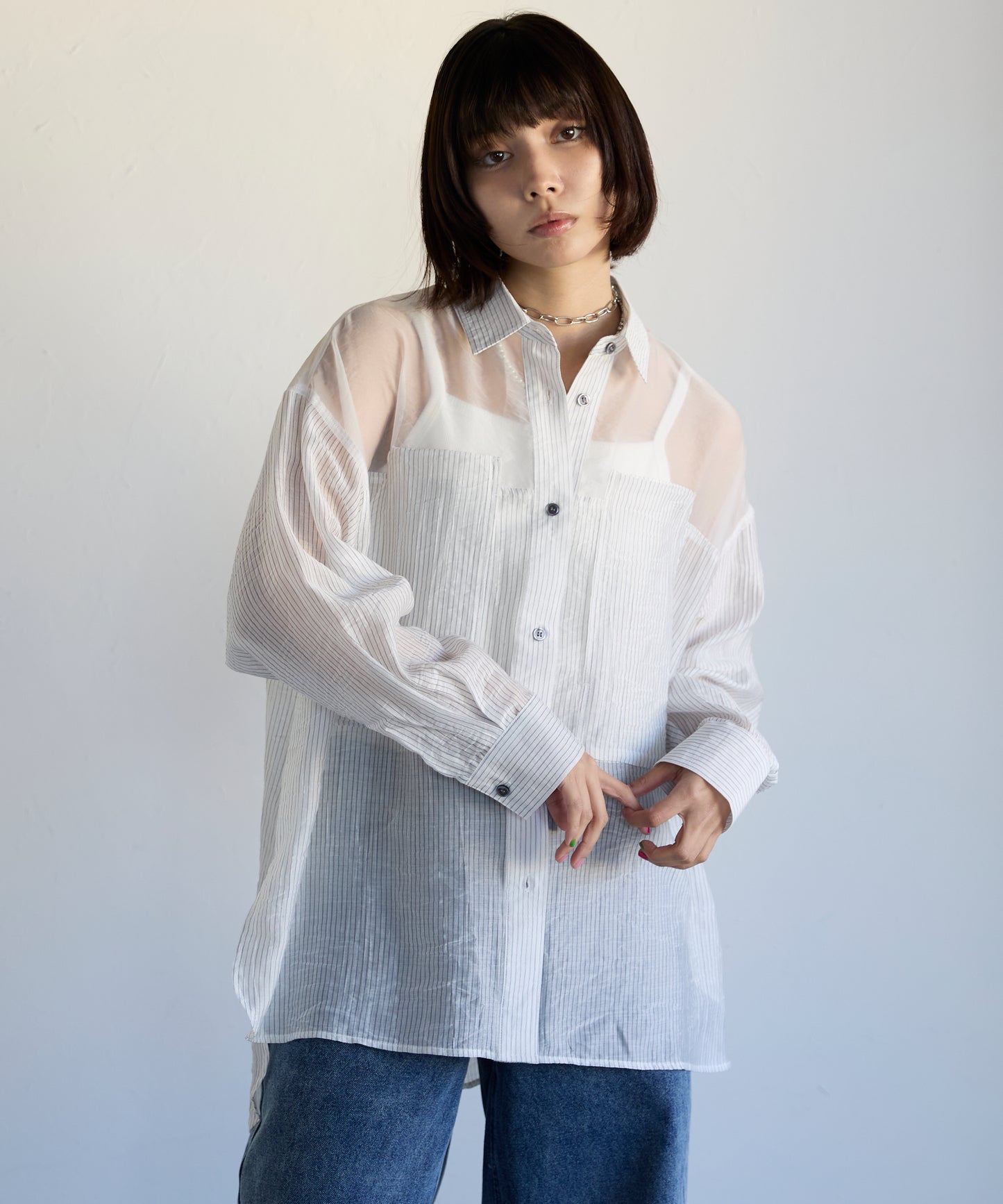 Sheer Panel Shirt シアーキリカエシャツ
