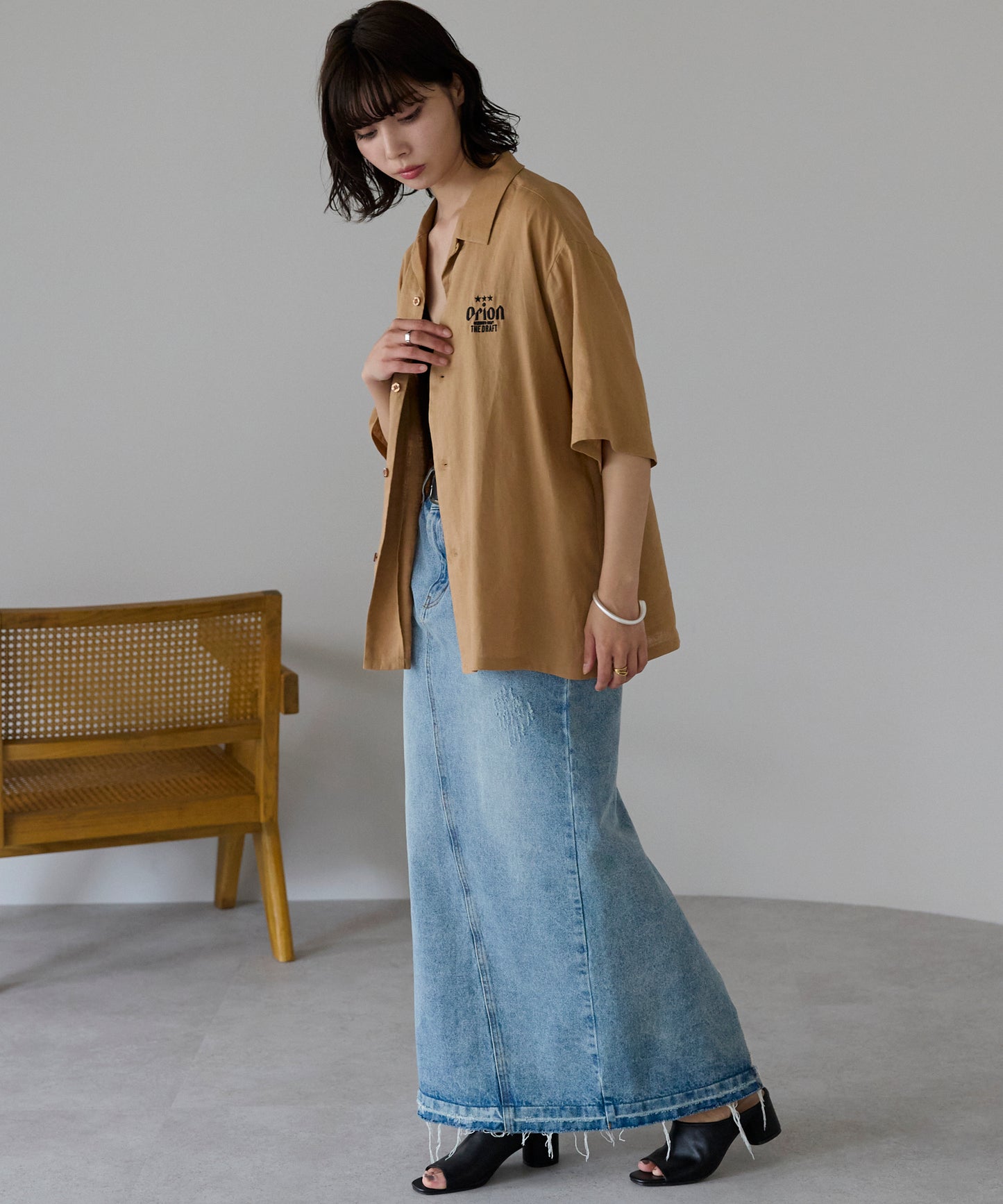 Orion Beer Embroidered Shirt オリオンビール刺繍半袖開襟シャツ