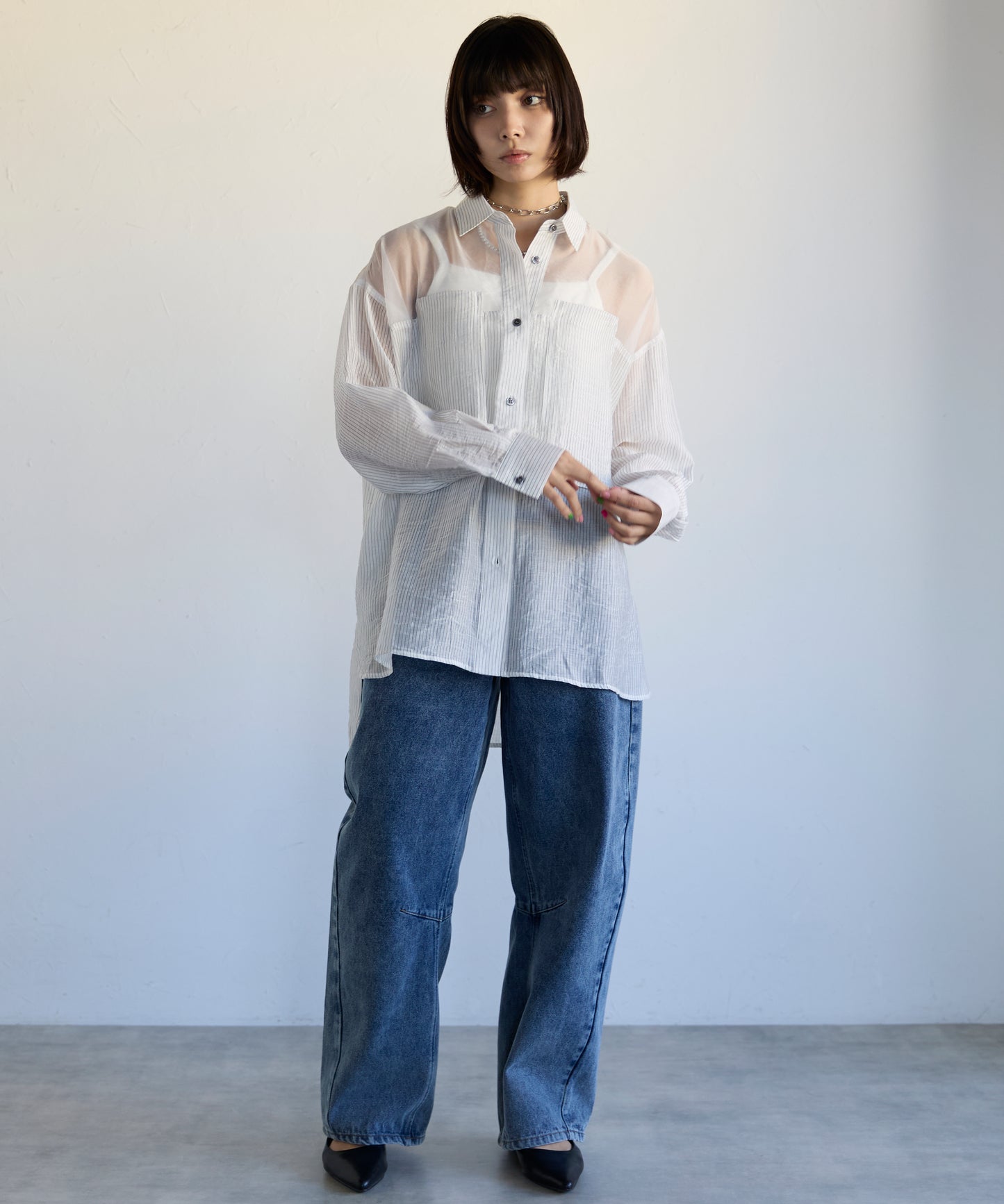 Sheer Panel Shirt　シアーキリカエシャツ