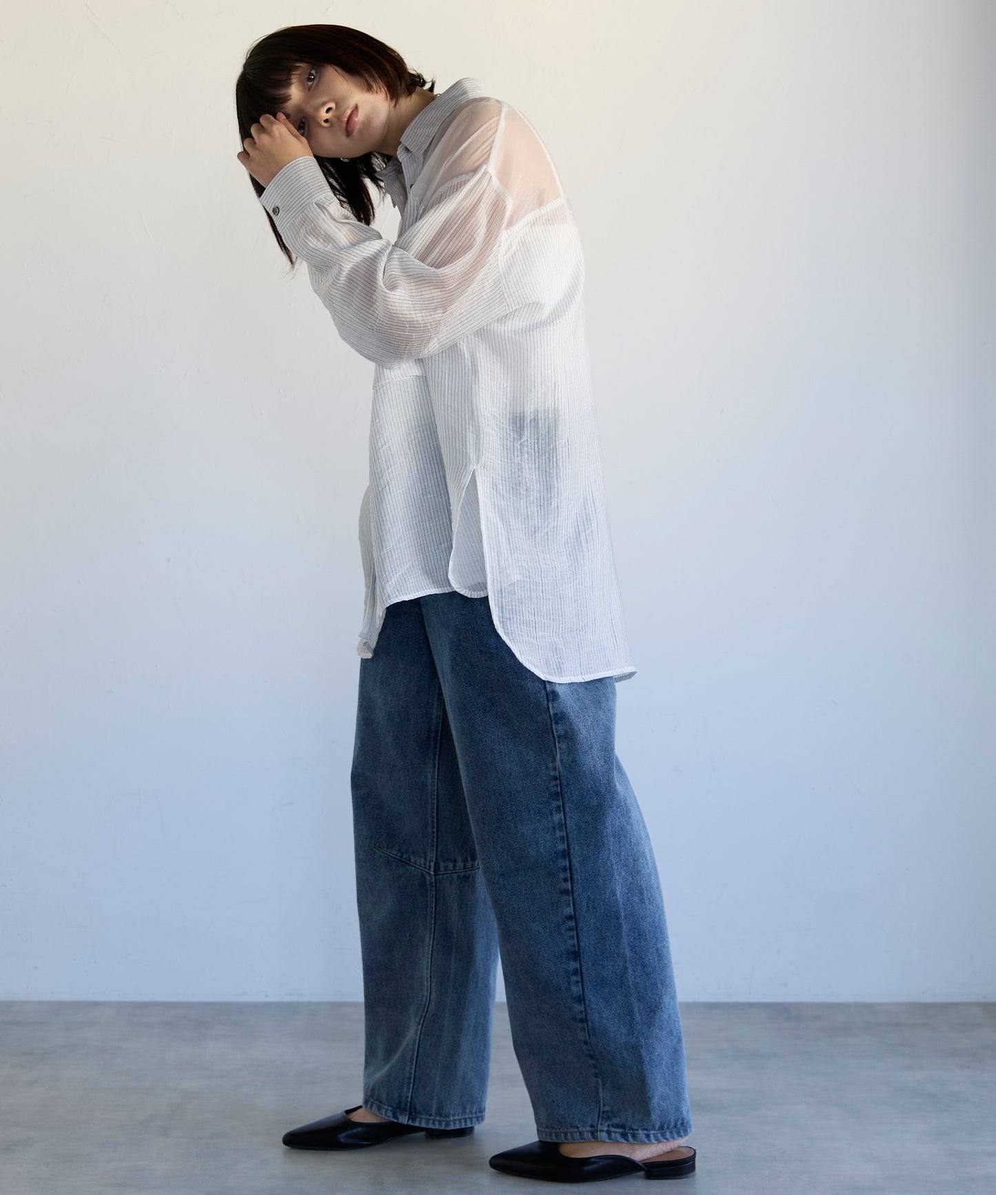 Sheer Panel Shirt　シアーキリカエシャツ