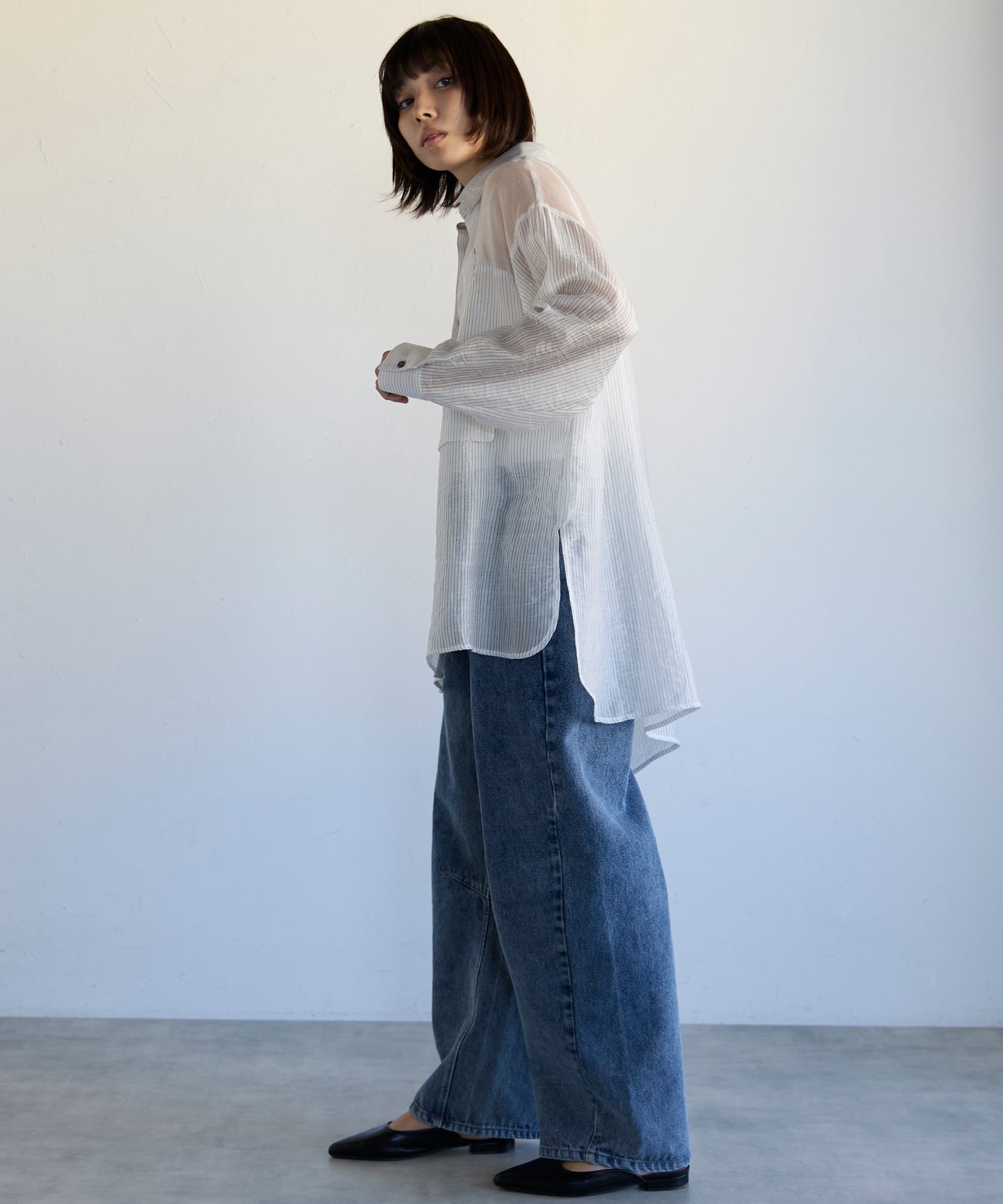 Sheer Panel Shirt　シアーキリカエシャツ