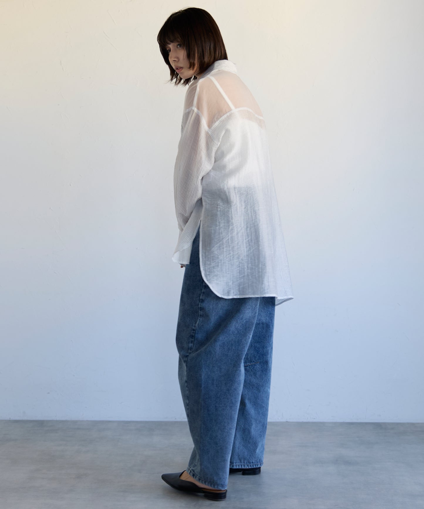 Sheer Panel Shirt　シアーキリカエシャツ