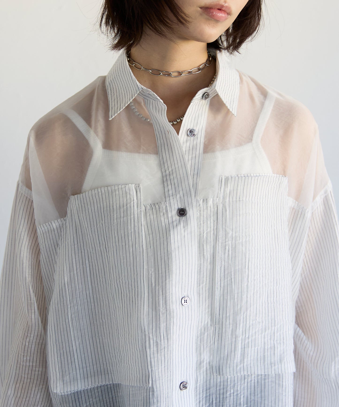 Sheer Panel Shirt　シアーキリカエシャツ