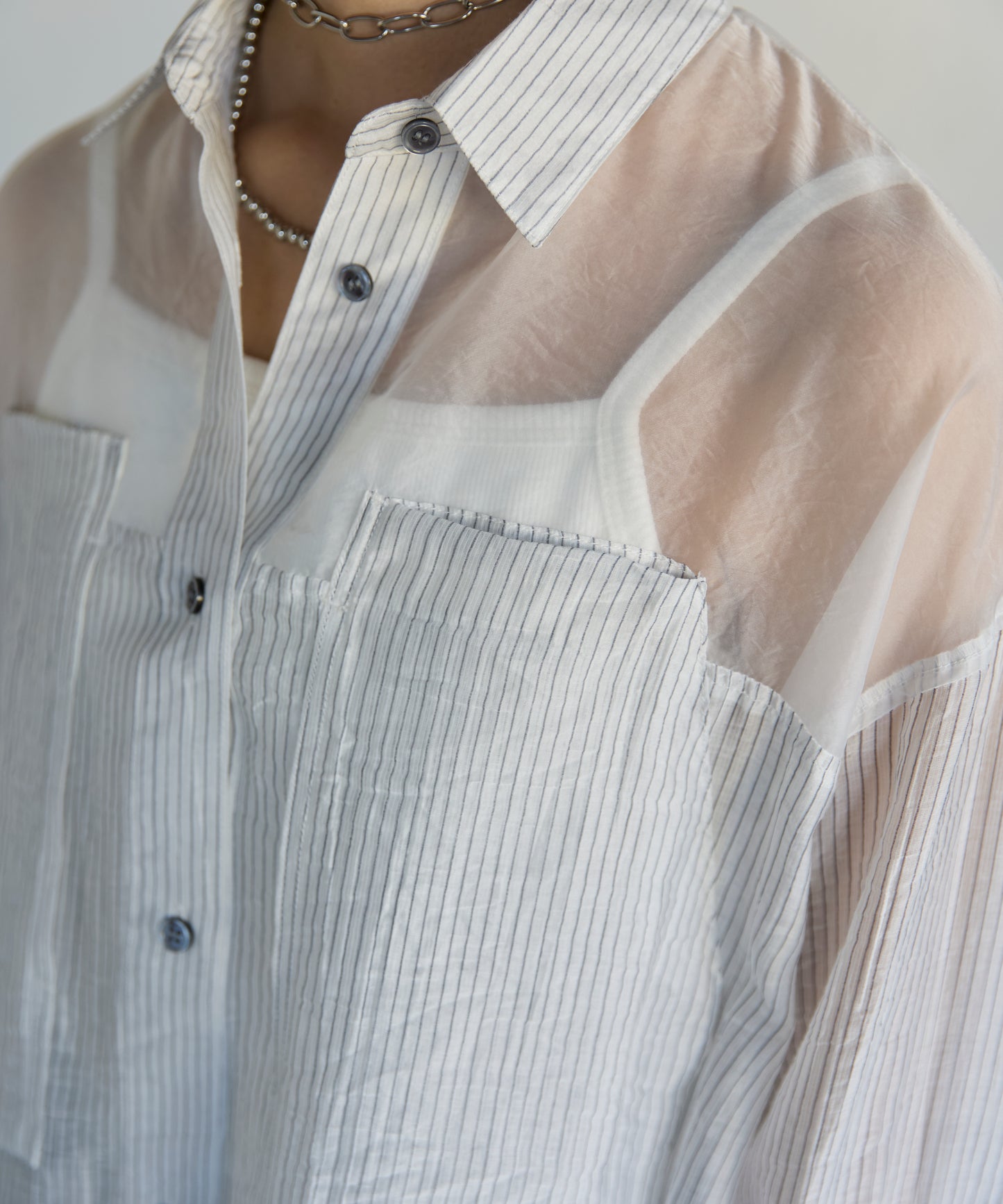 Sheer Panel Shirt　シアーキリカエシャツ