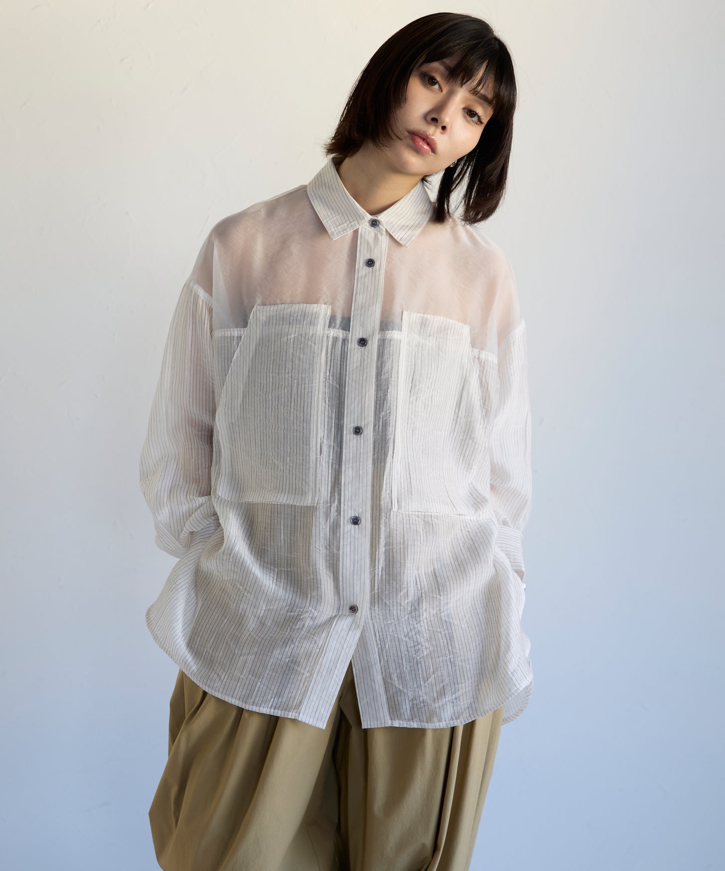 Sheer Panel Shirt　シアーキリカエシャツ