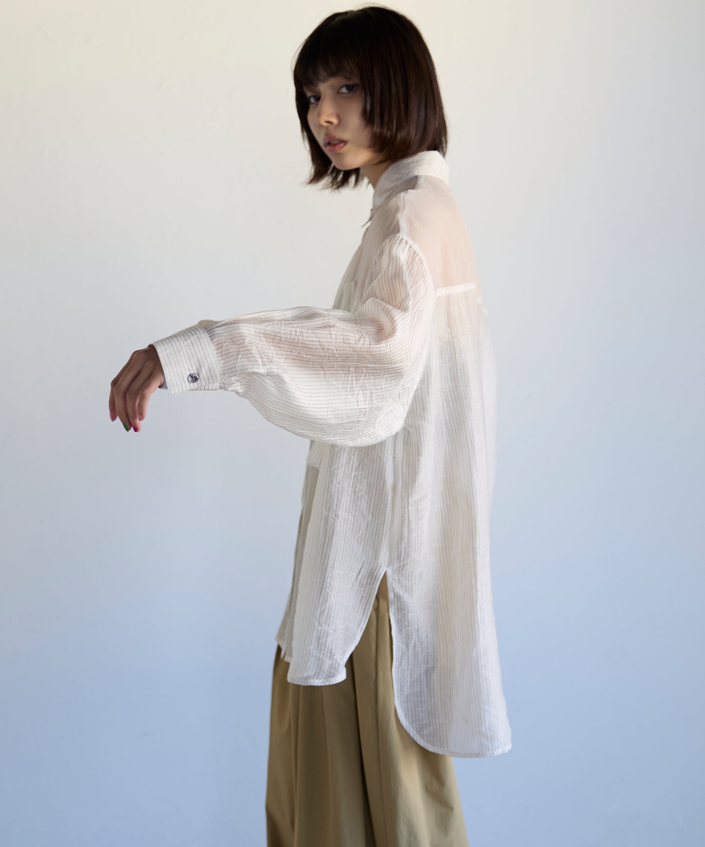 Sheer Panel Shirt　シアーキリカエシャツ