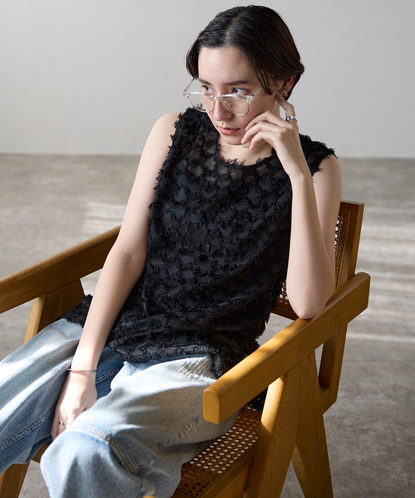 Fringe bestand camisole　フリンジベスト＋キャミソール2点SET