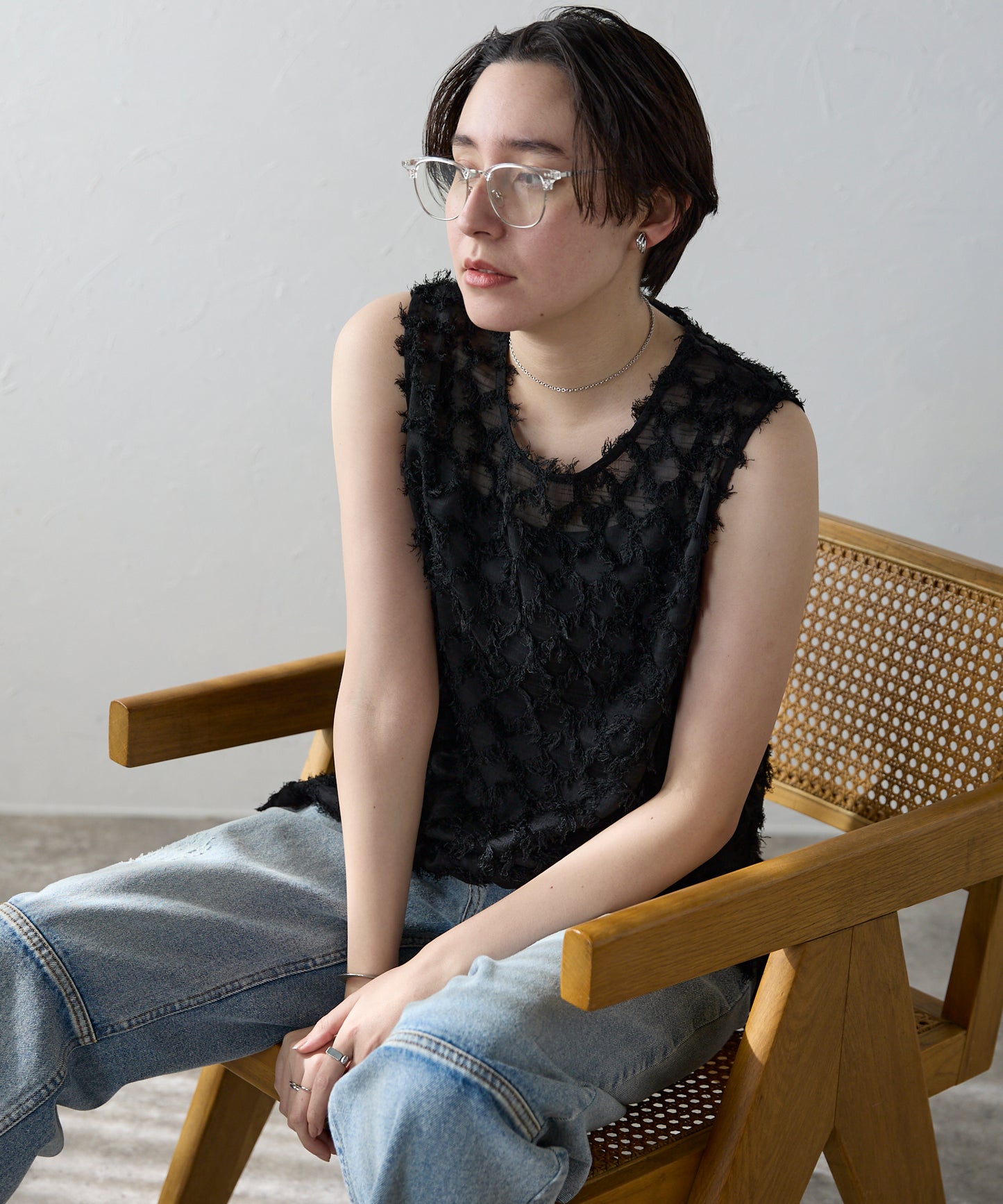 Fringe bestand camisole　フリンジベスト＋キャミソール2点SET