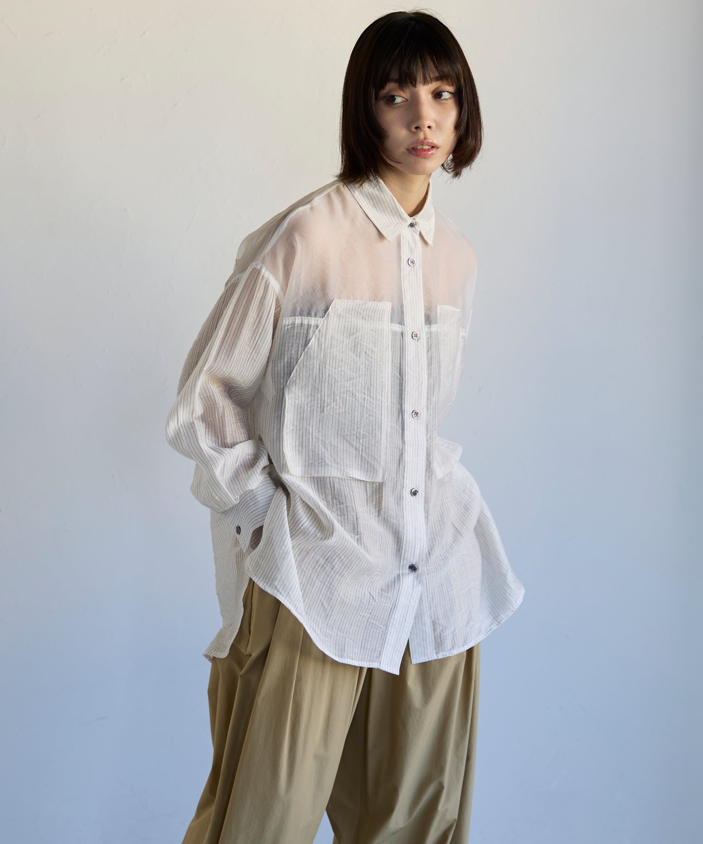 Sheer Panel Shirt　シアーキリカエシャツ