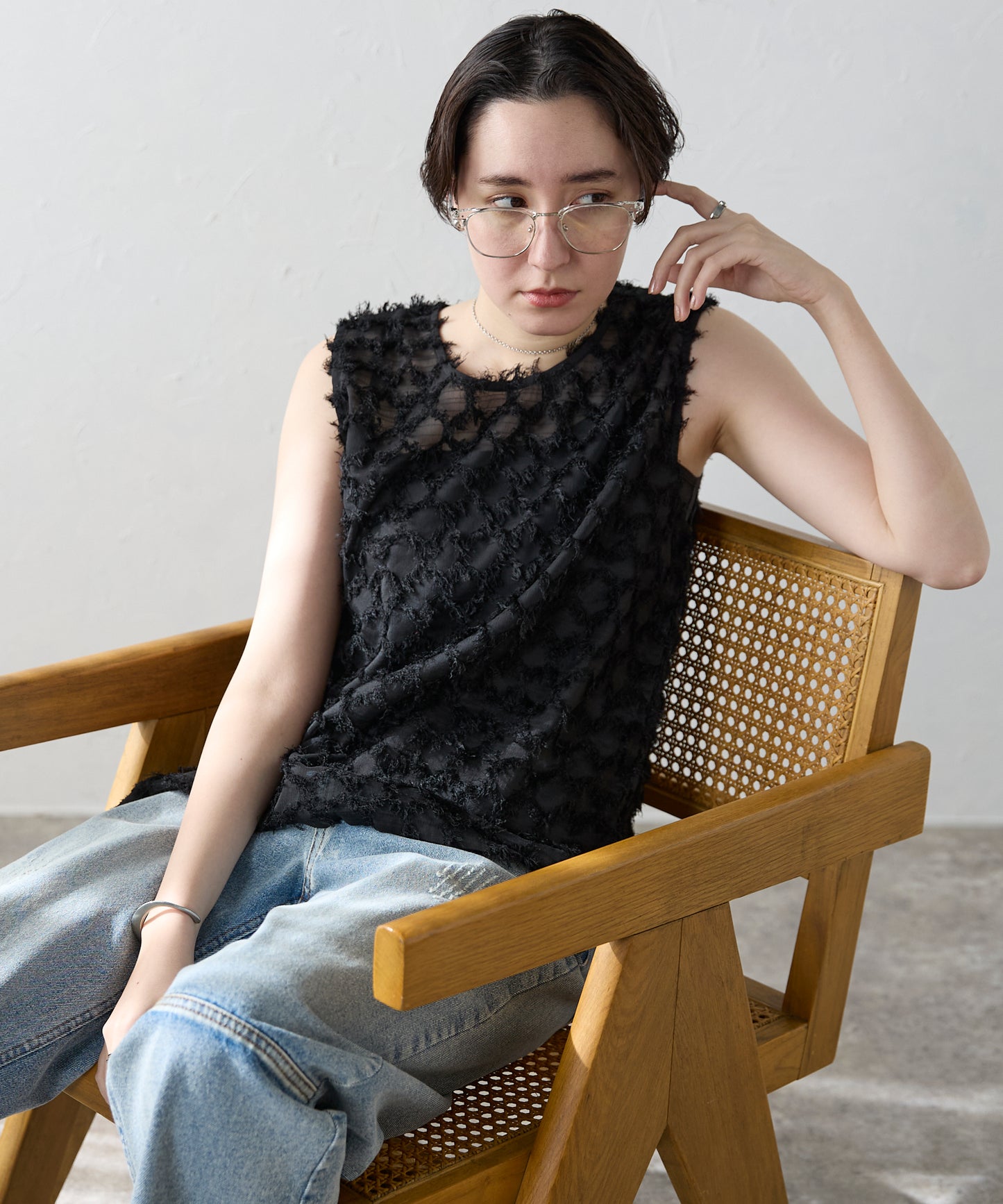 Fringe bestand camisole　フリンジベスト＋キャミソール2点SET