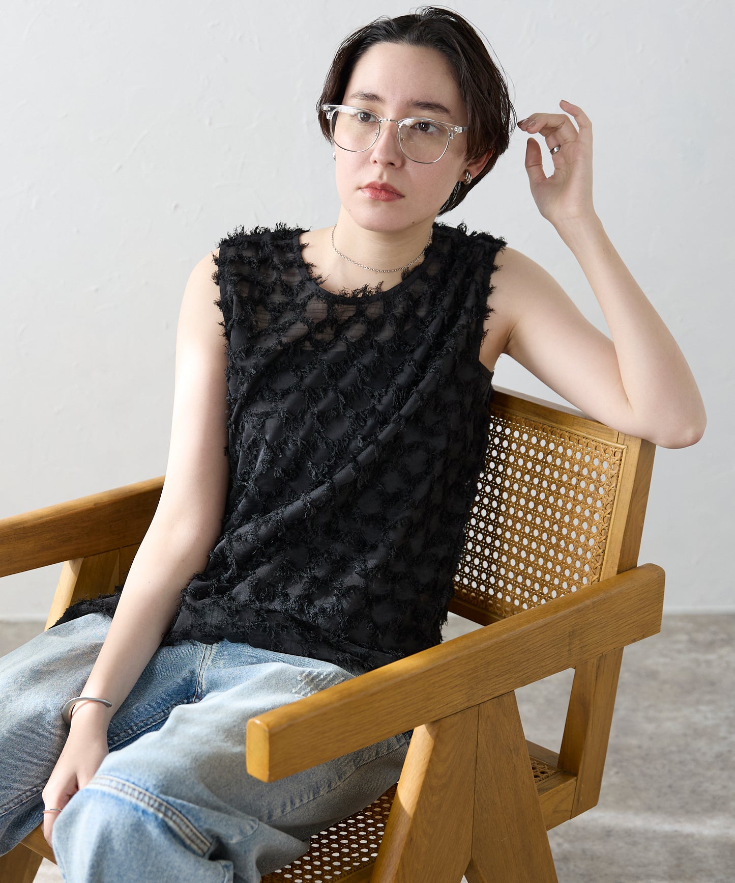Fringe bestand camisole　フリンジベスト＋キャミソール2点SET