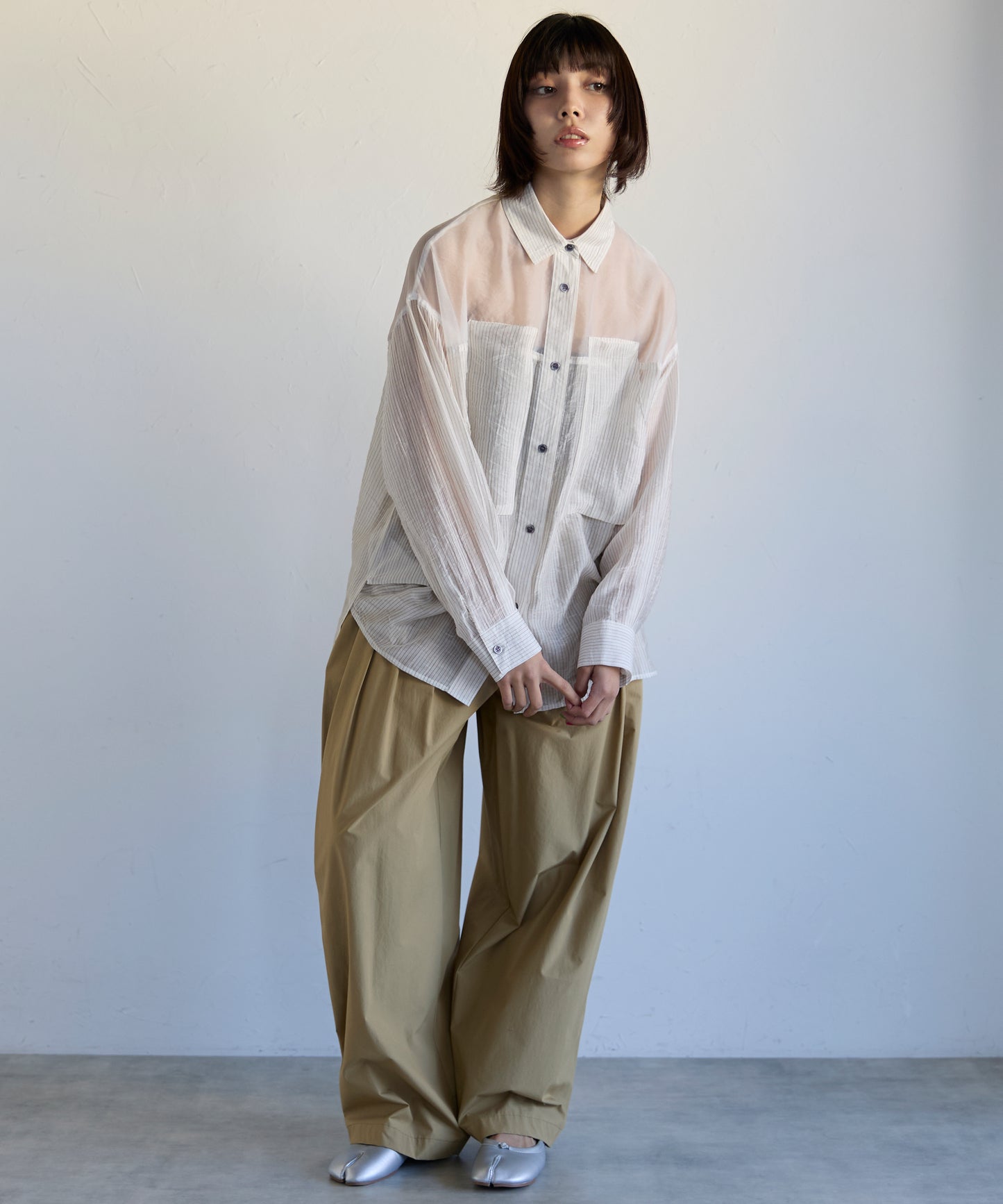 Sheer Panel Shirt　シアーキリカエシャツ