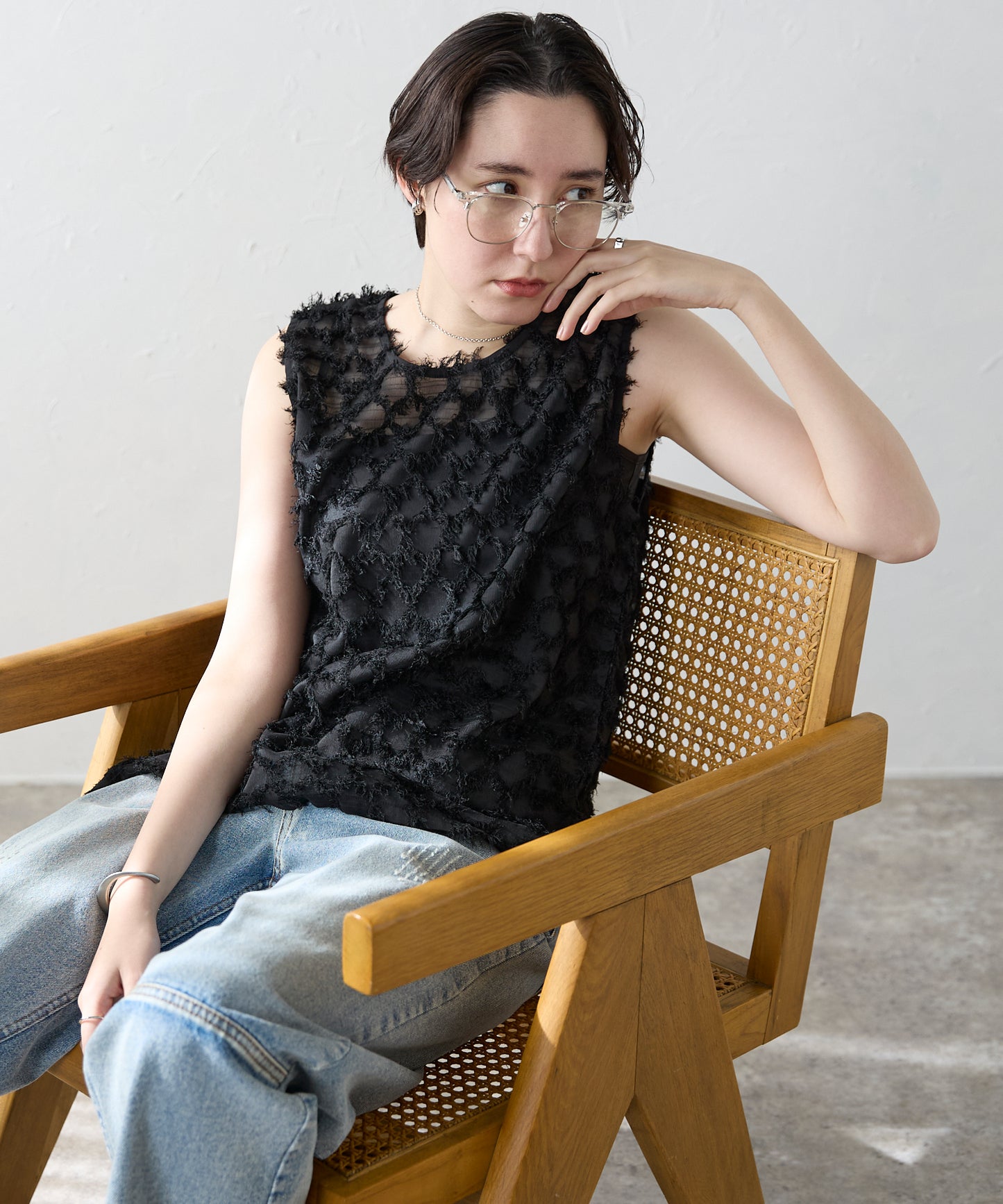 Fringe bestand camisole　フリンジベスト＋キャミソール2点SET
