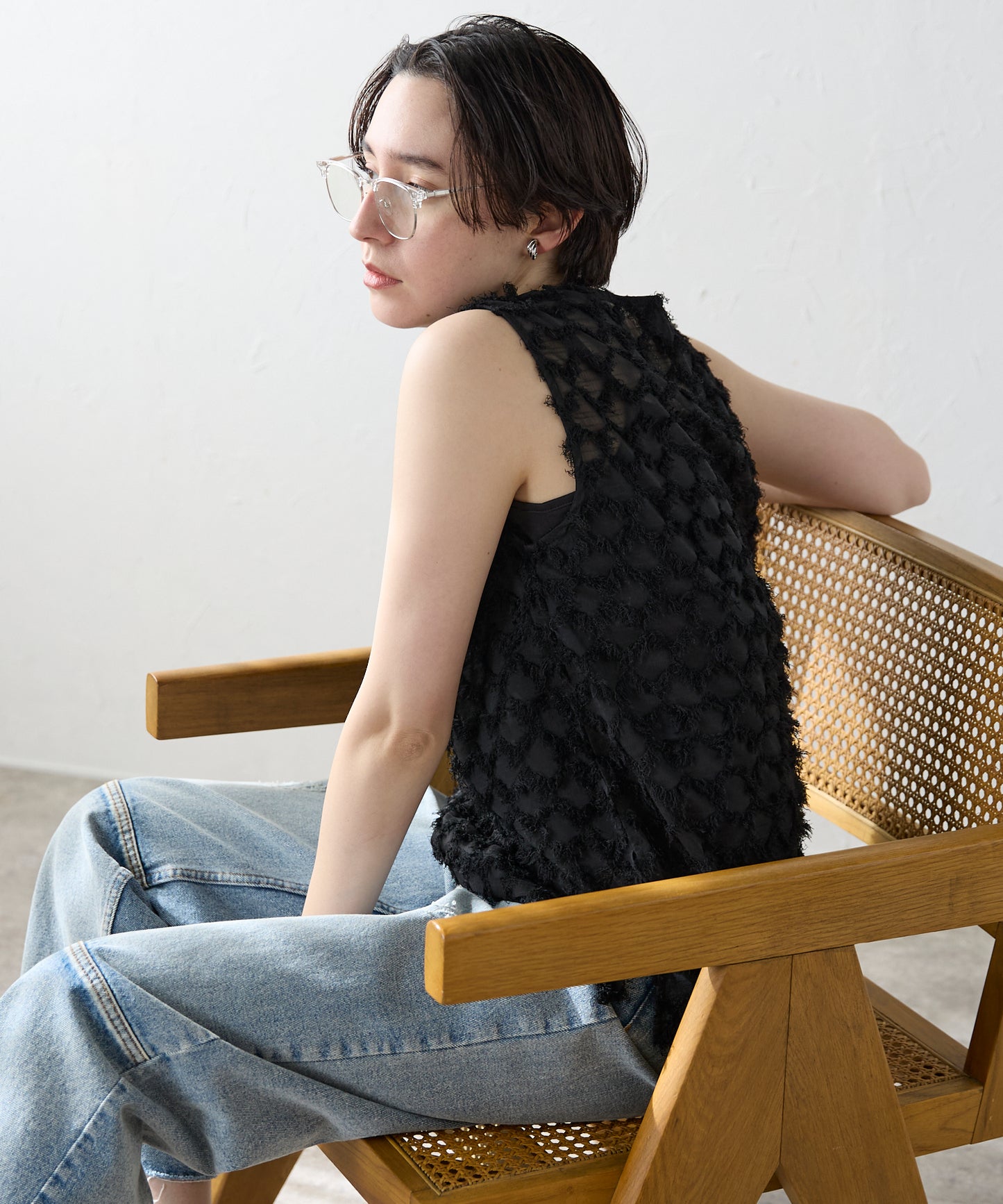Fringe bestand camisole　フリンジベスト＋キャミソール2点SET