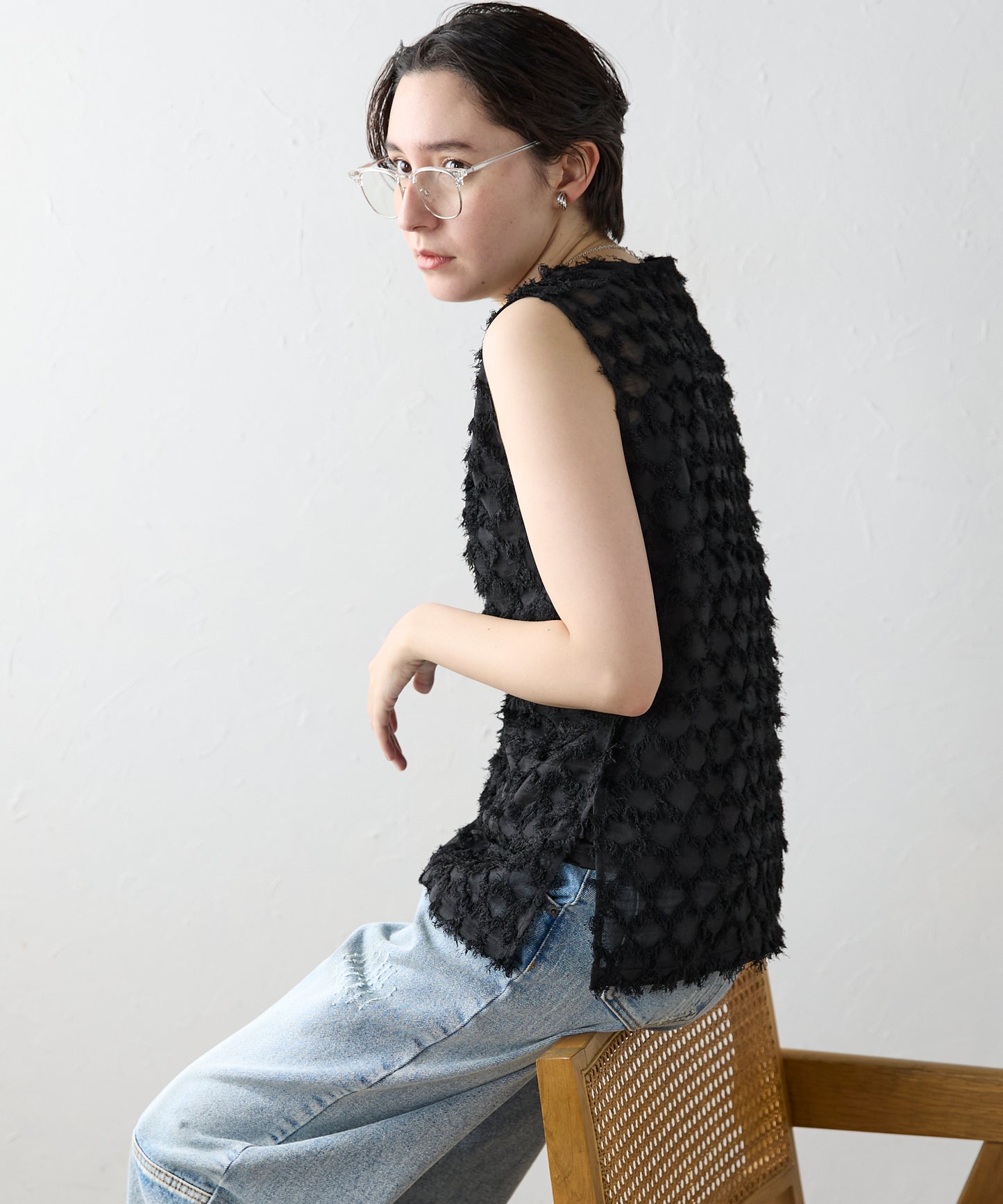 Fringe bestand camisole　フリンジベスト＋キャミソール2点SET