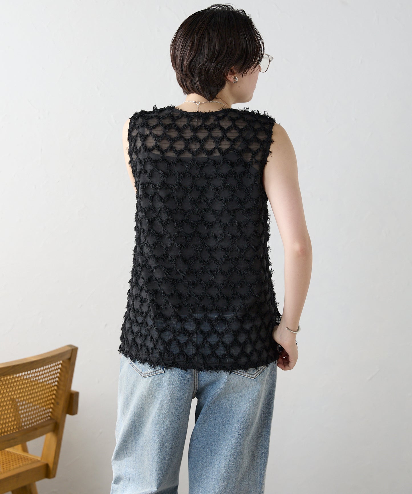 Fringe bestand camisole　フリンジベスト＋キャミソール2点SET