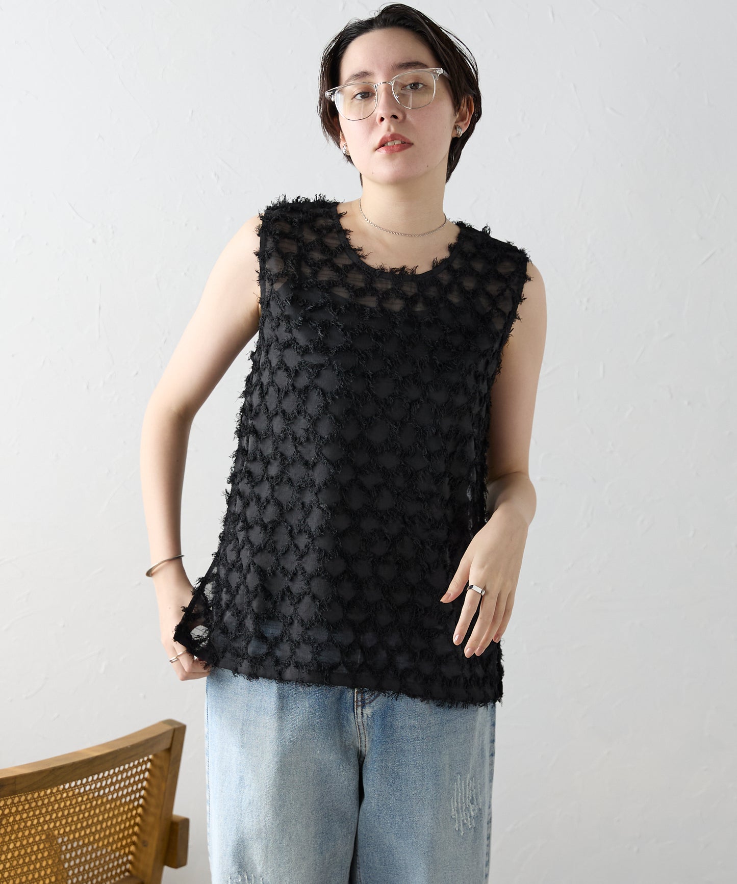 Fringe bestand camisole　フリンジベスト＋キャミソール2点SET