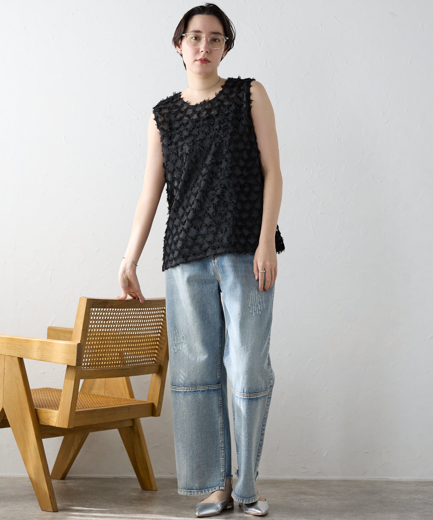 Fringe bestand camisole　フリンジベスト＋キャミソール2点SET