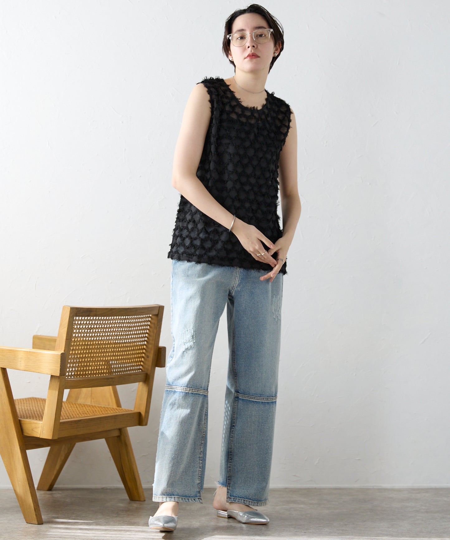 Fringe bestand camisole　フリンジベスト＋キャミソール2点SET