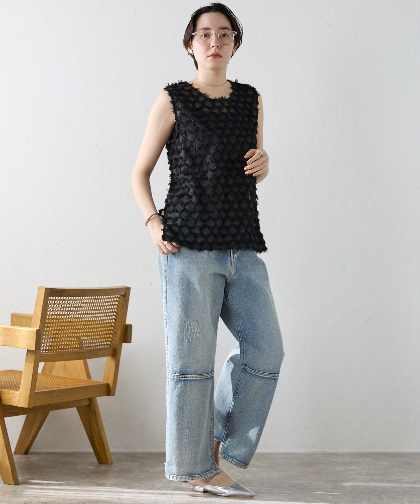 Fringe bestand camisole　フリンジベスト＋キャミソール2点SET