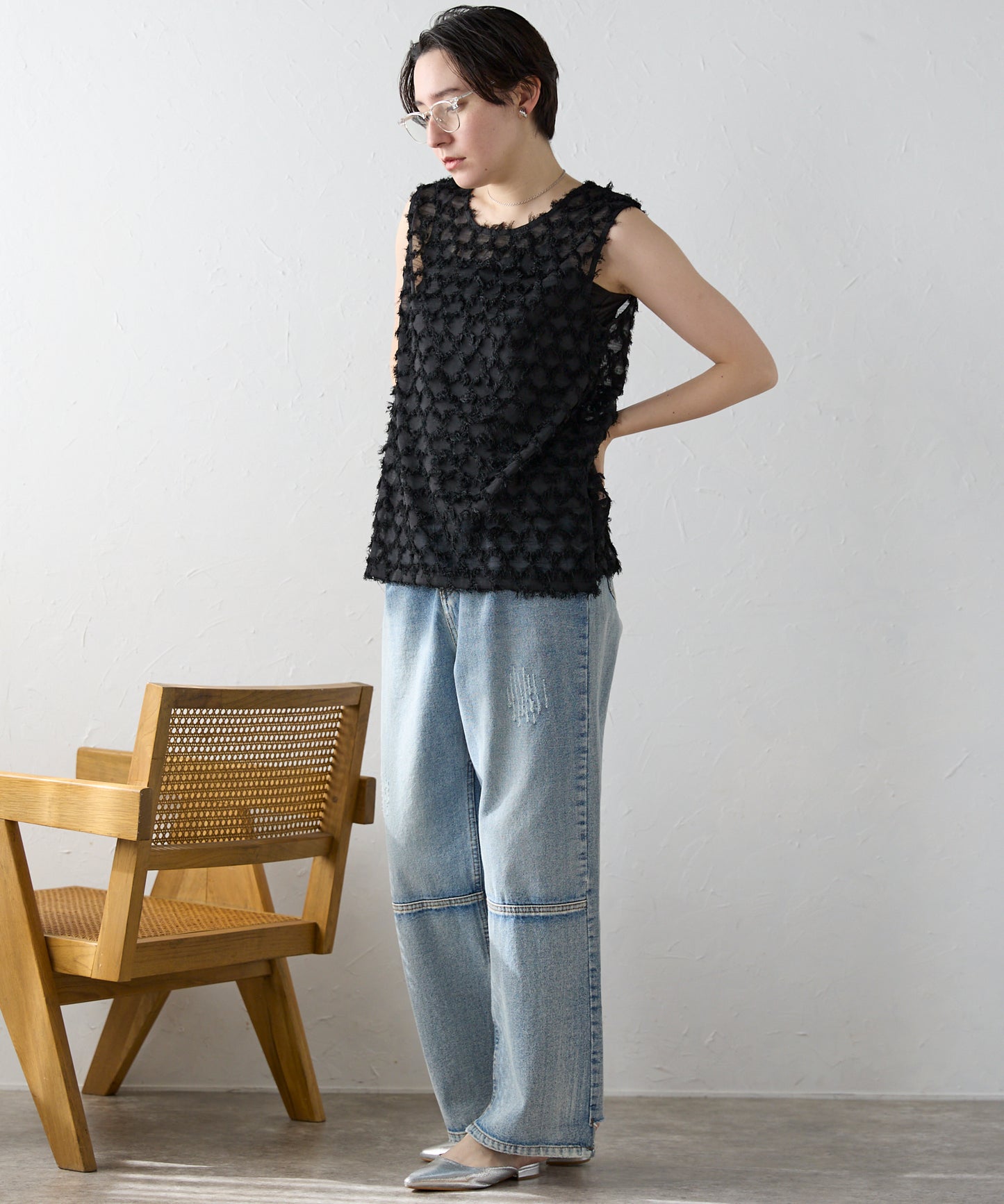 Fringe bestand camisole　フリンジベスト＋キャミソール2点SET