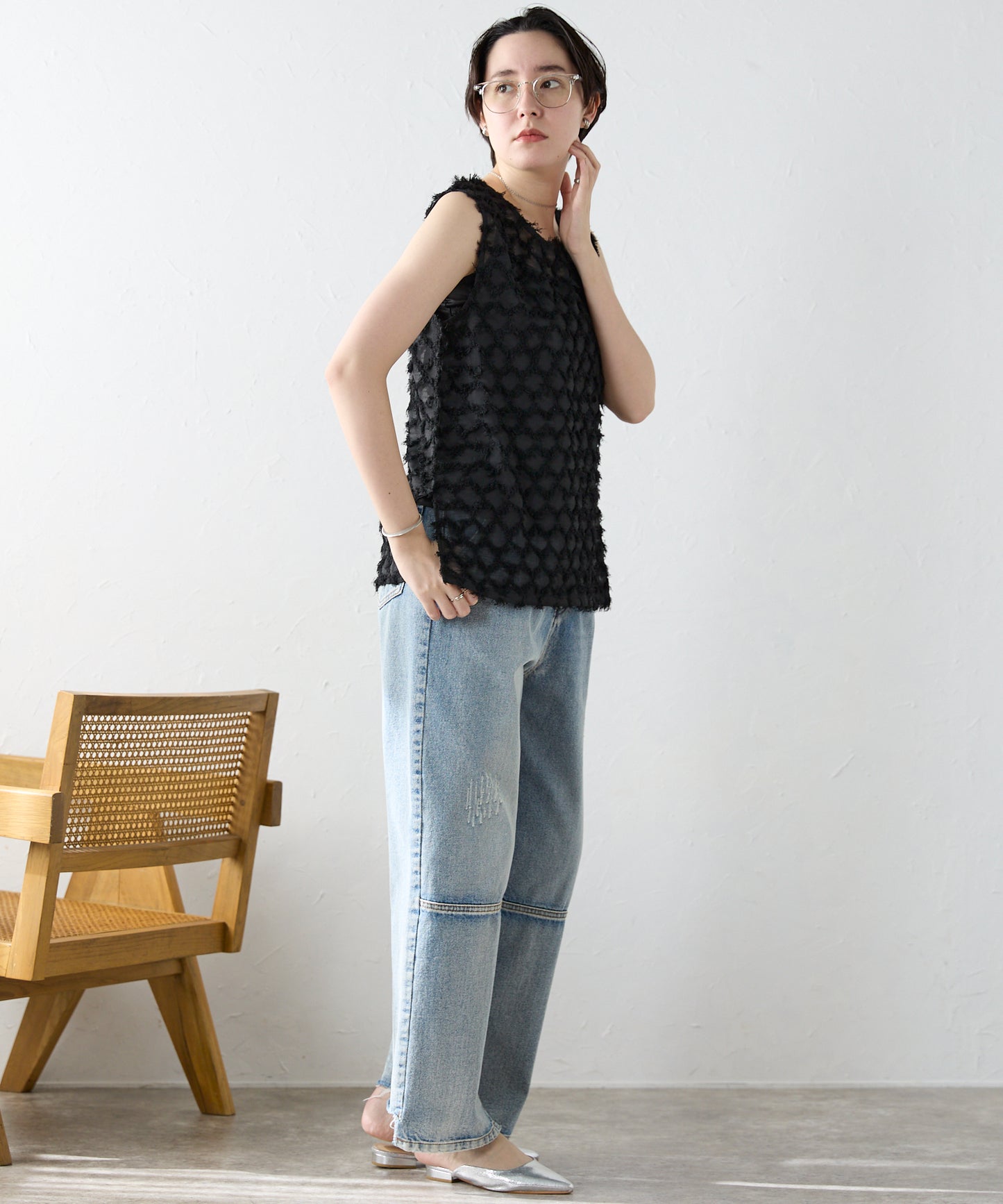 Fringe bestand camisole　フリンジベスト＋キャミソール2点SET
