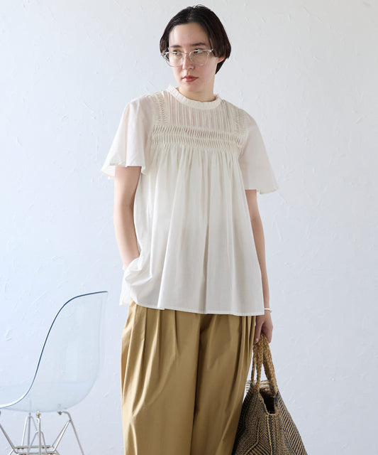 India cambric pintuck blouse インドキャンブリックピンタックブラウス