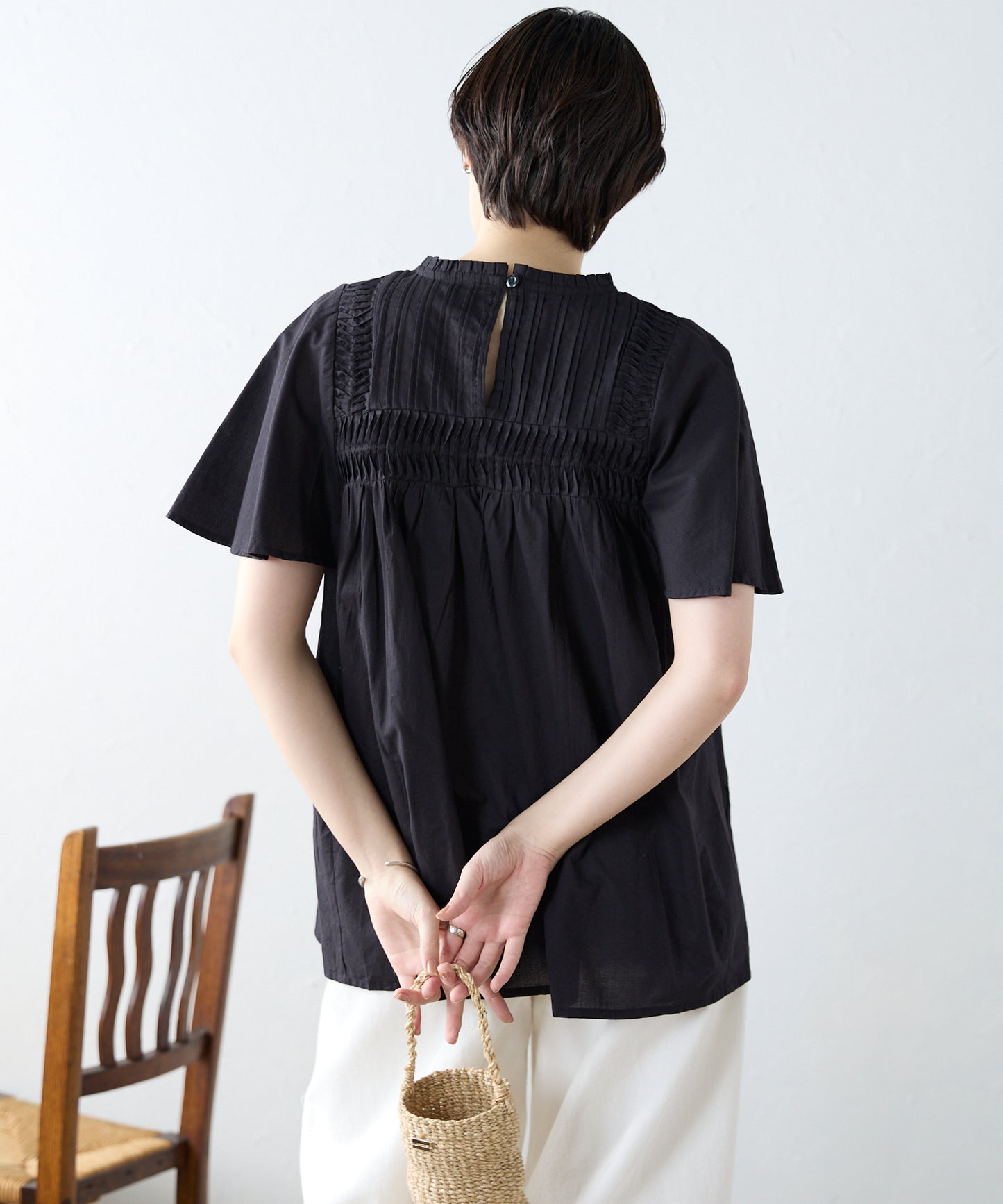 India cambric pintuck blouse インドキャンブリックピンタックブラウス