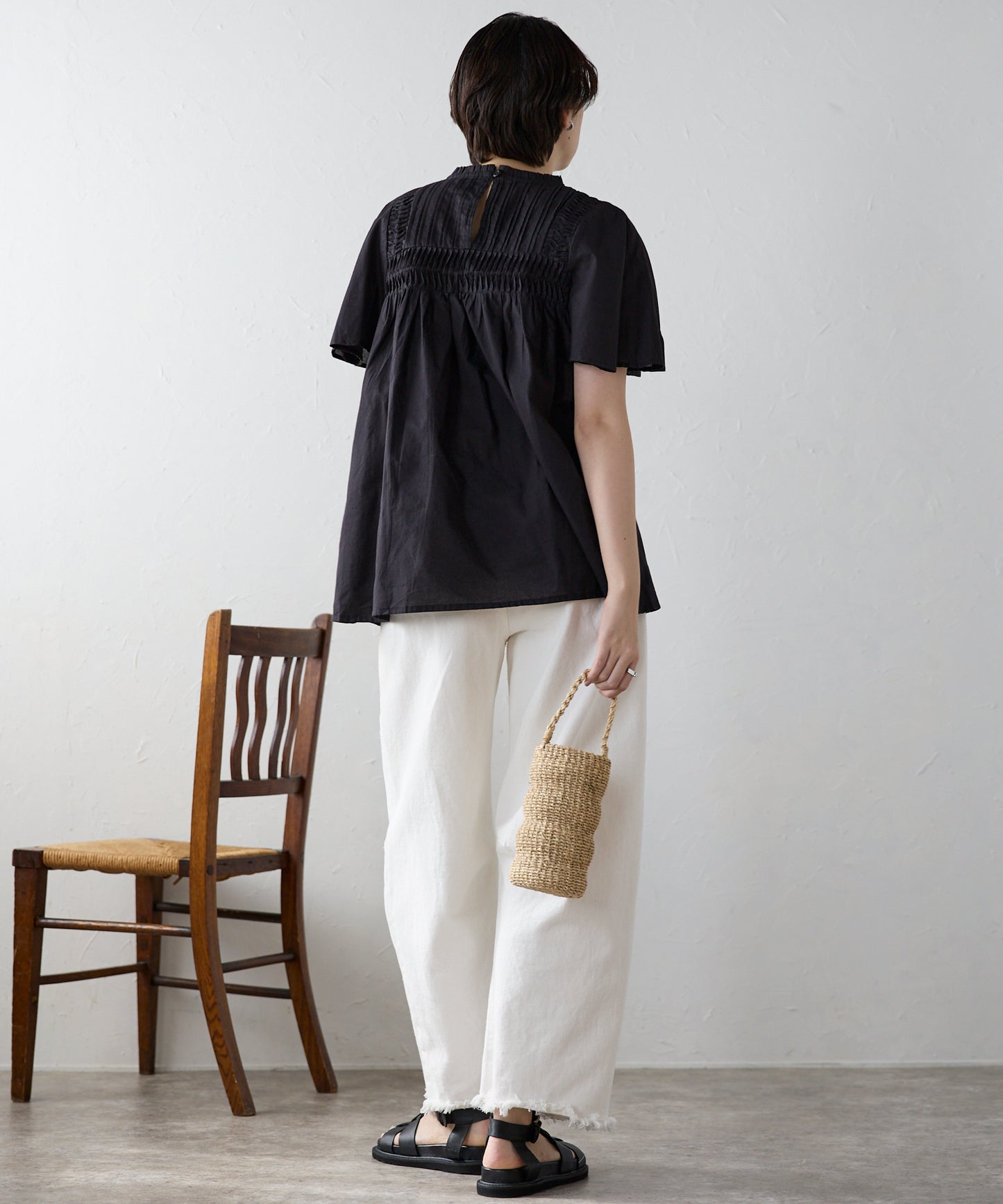 India cambric pintuck blouse インドキャンブリックピンタックブラウス
