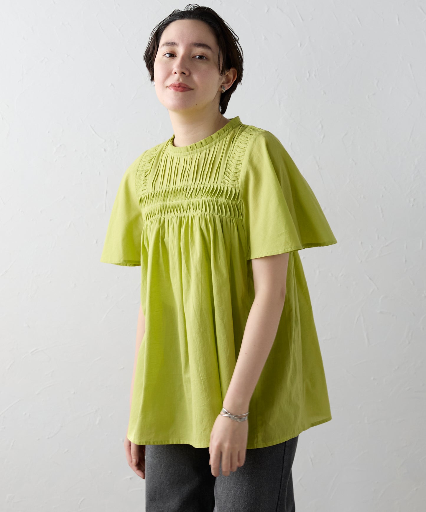 India cambric pintuck blouse インドキャンブリックピンタックブラウス