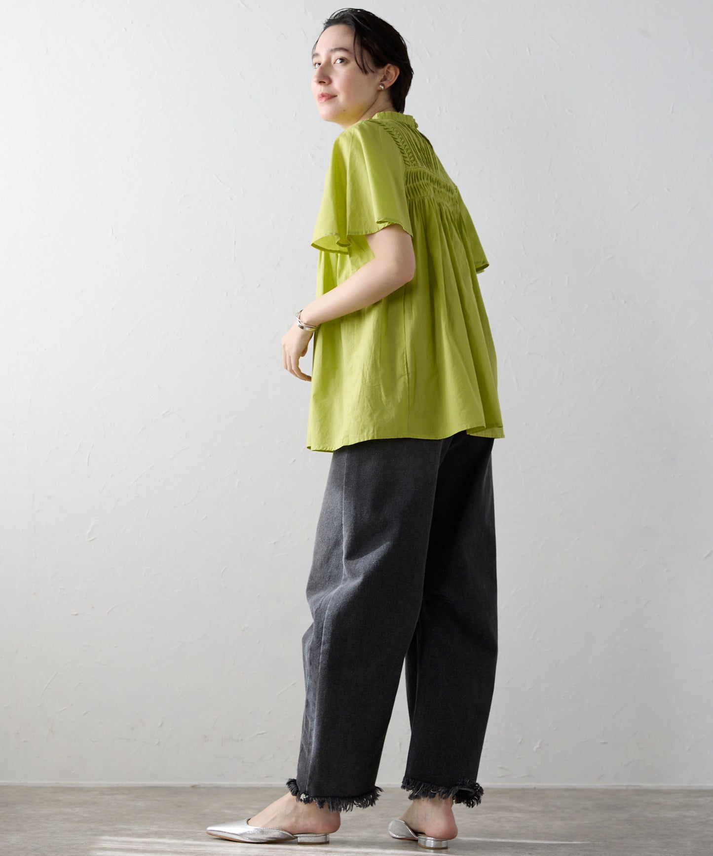 India cambric pintuck blouse インドキャンブリックピンタックブラウス