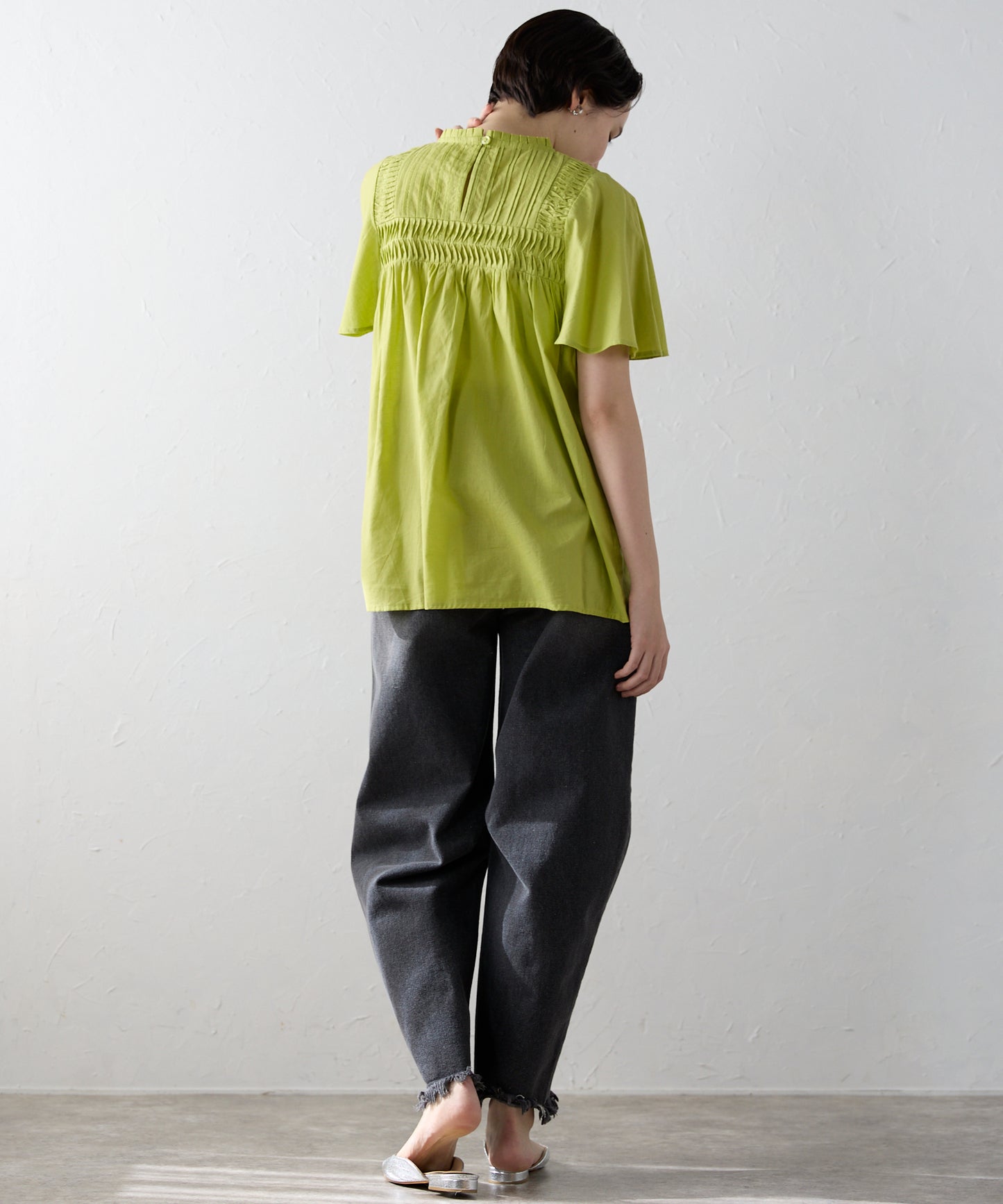 India cambric pintuck blouse インドキャンブリックピンタックブラウス