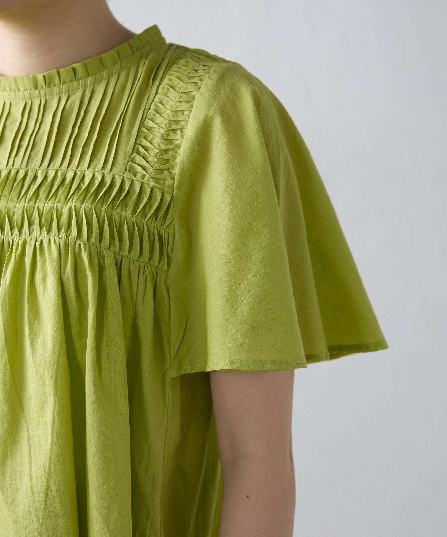 India cambric pintuck blouse インドキャンブリックピンタックブラウス