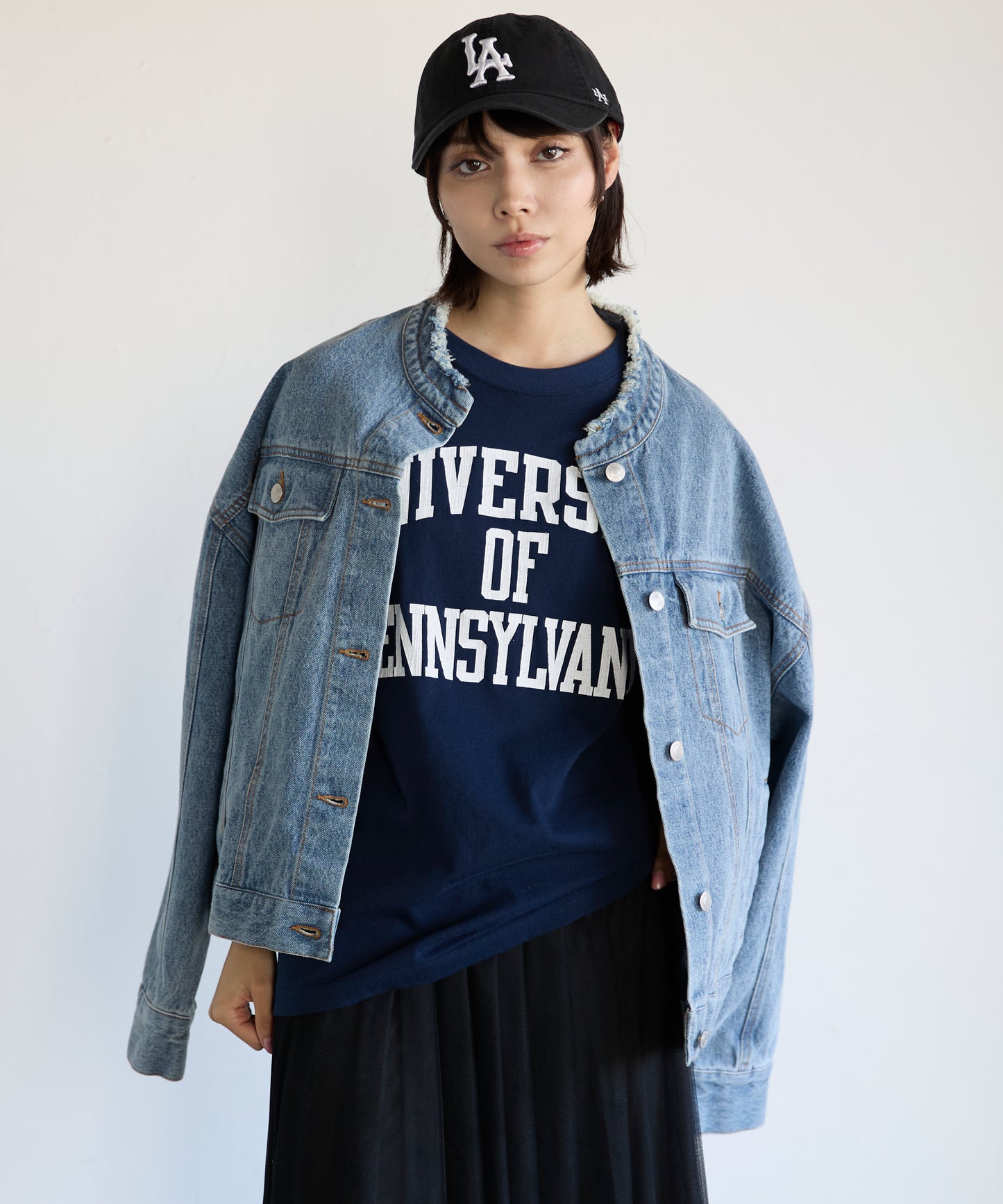 Collarless Denim Jacket　ノーカラーデニムジャケット