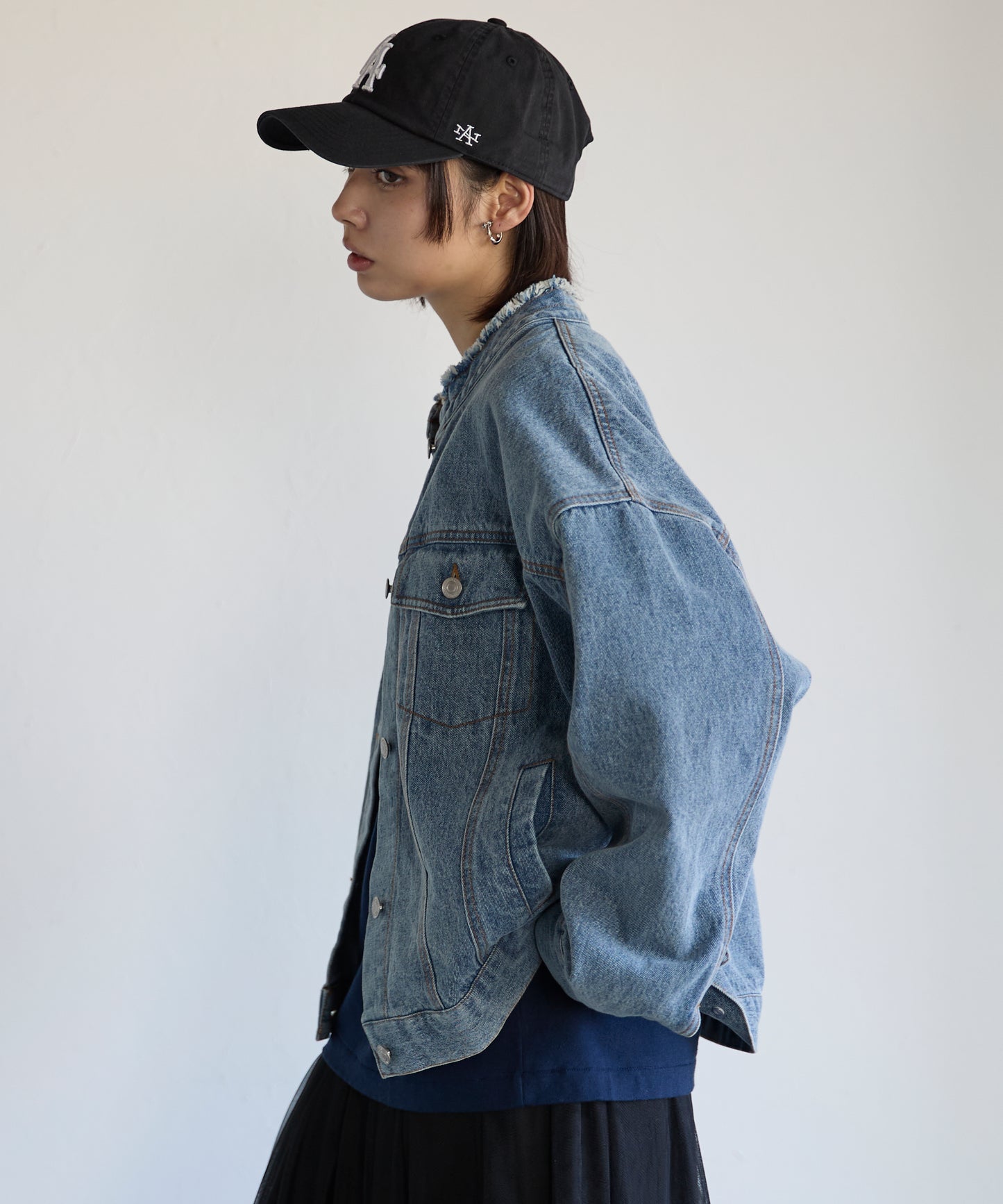 Collarless Denim Jacket　ノーカラーデニムジャケット