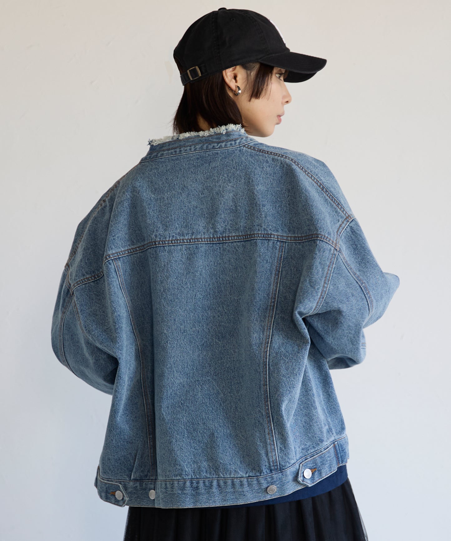 Collarless Denim Jacket　ノーカラーデニムジャケット