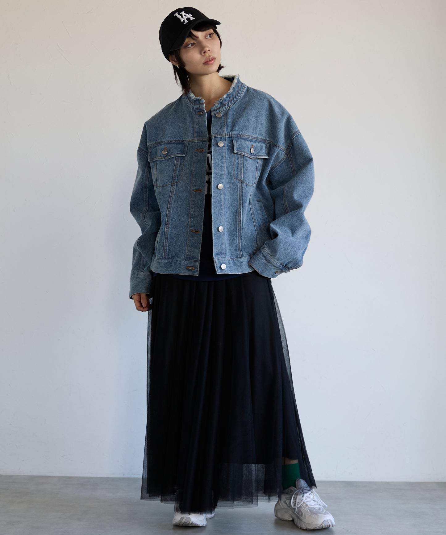 Collarless Denim Jacket　ノーカラーデニムジャケット