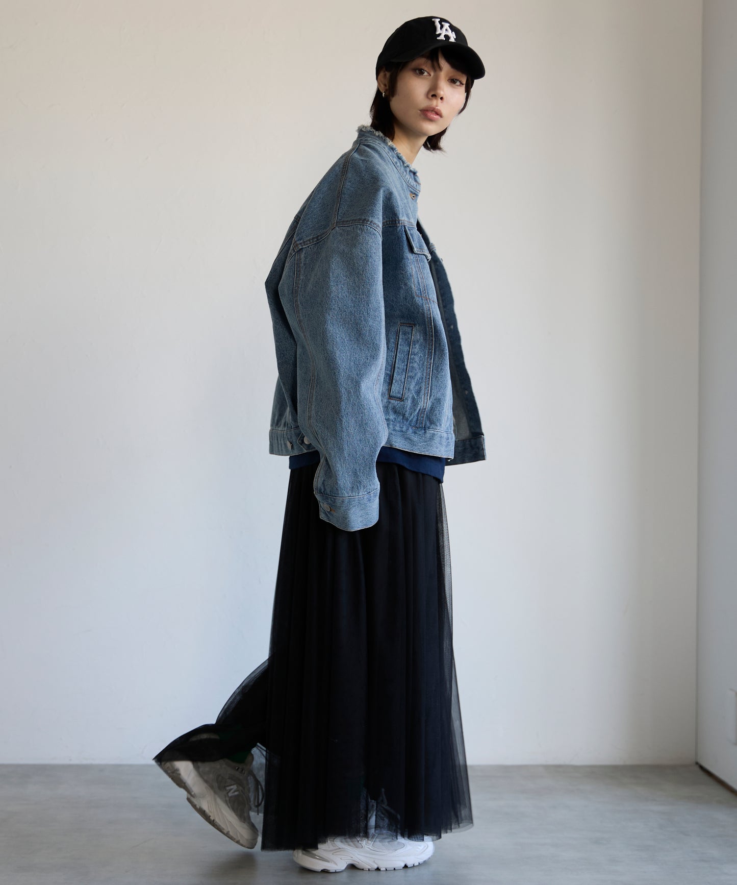 Collarless Denim Jacket　ノーカラーデニムジャケット