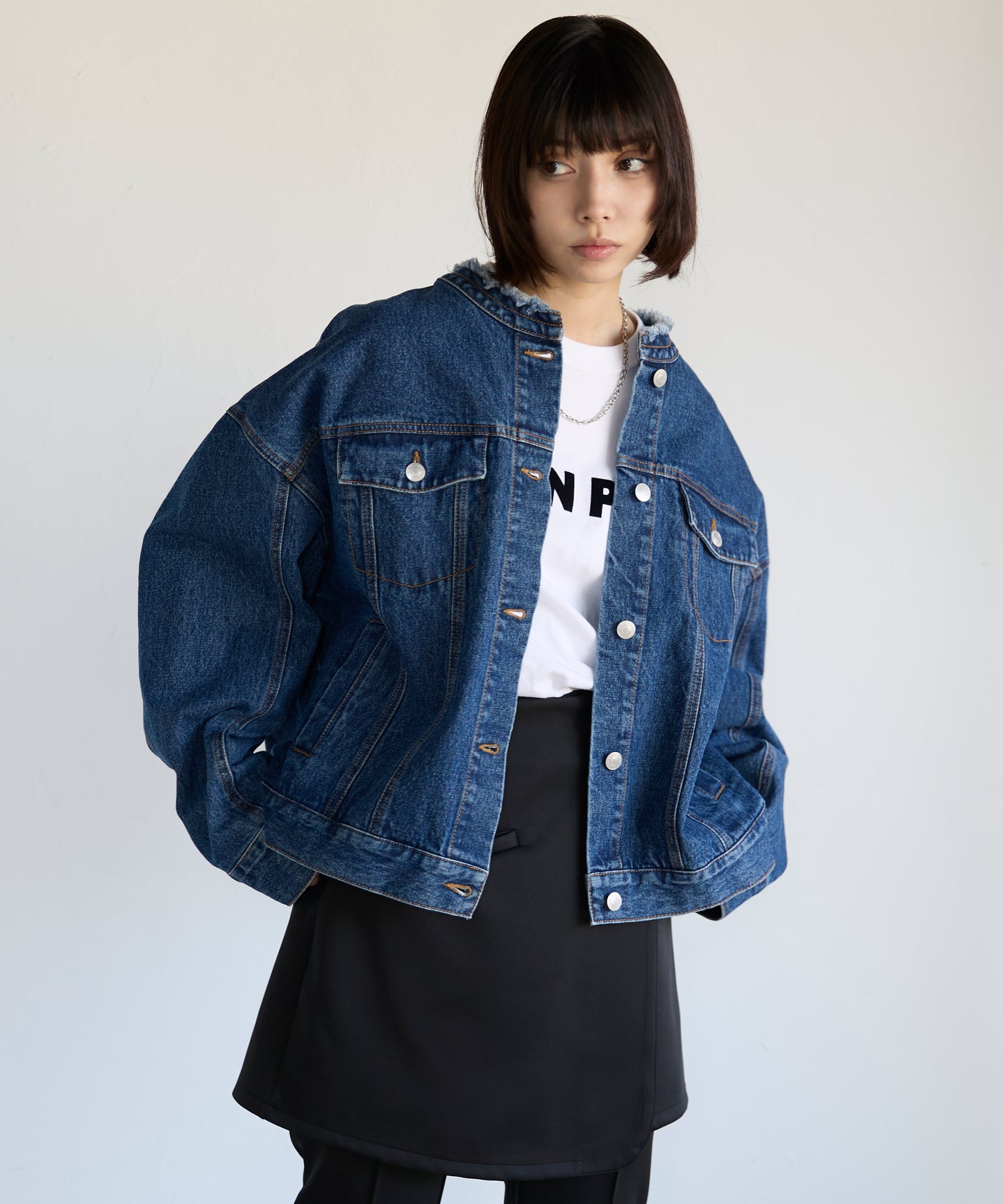 Collarless Denim Jacket　ノーカラーデニムジャケット