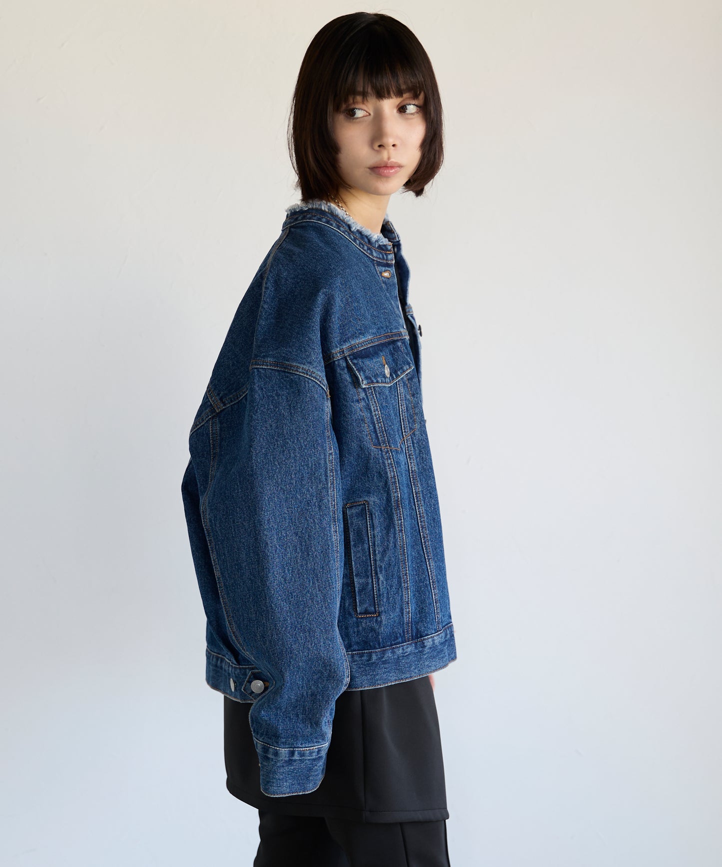 Collarless Denim Jacket　ノーカラーデニムジャケット