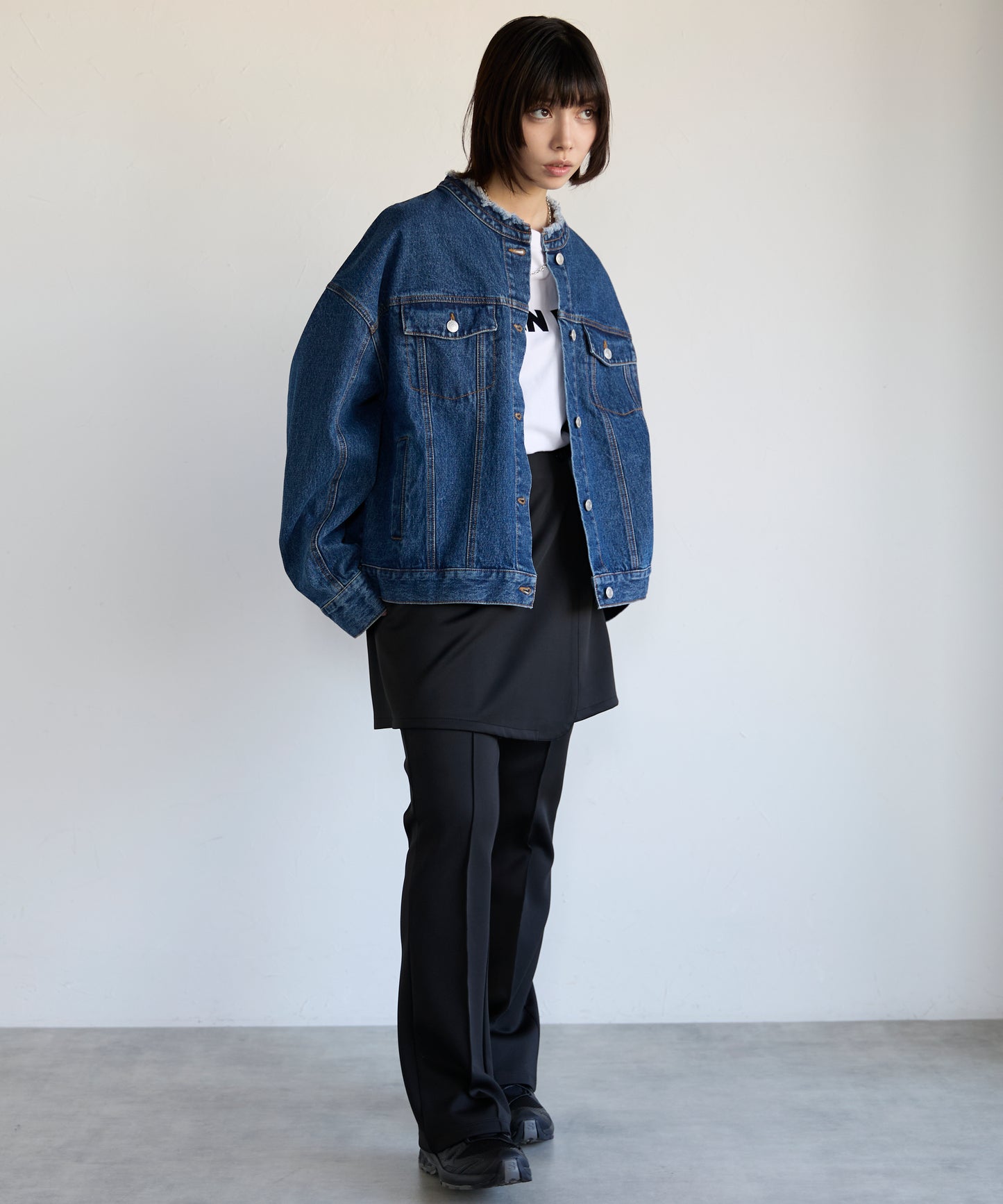 Collarless Denim Jacket　ノーカラーデニムジャケット