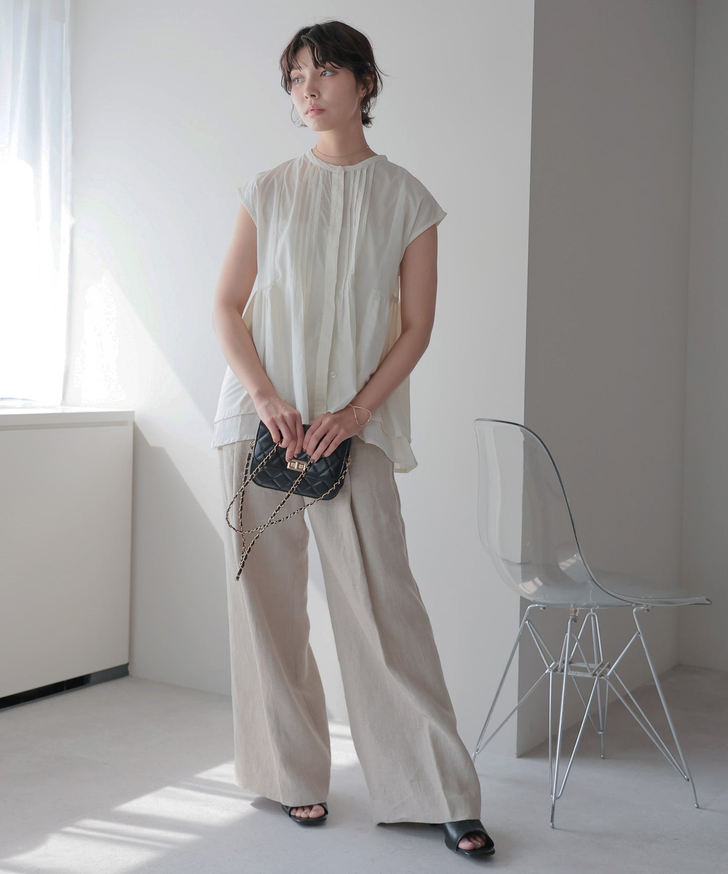 Pin Tuck Peplum Blouse｜ピンタックペプラムブラウス