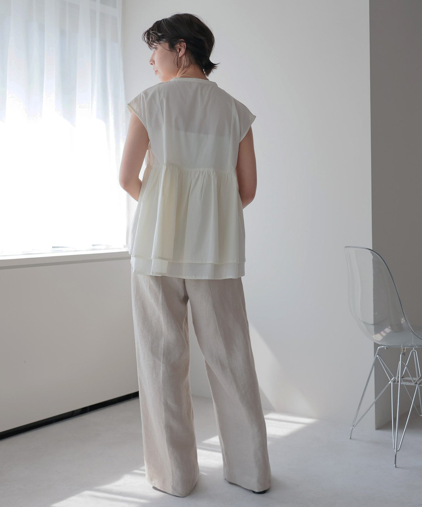 Pin Tuck Peplum Blouse｜ピンタックペプラムブラウス