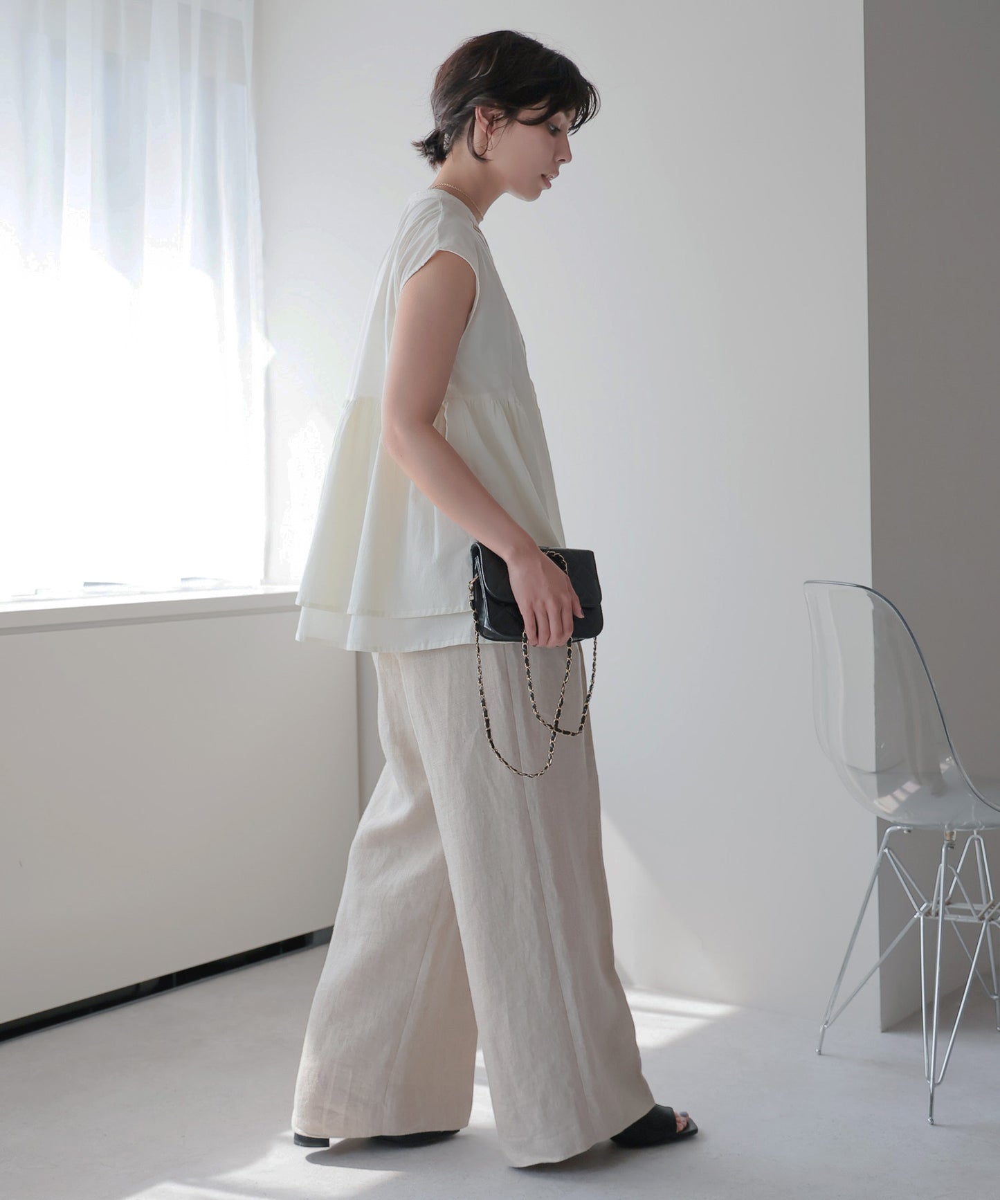 Pin Tuck Peplum Blouse｜ピンタックペプラムブラウス