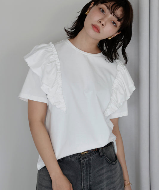 Shoulder frill T-shirt ショルダーフリルT