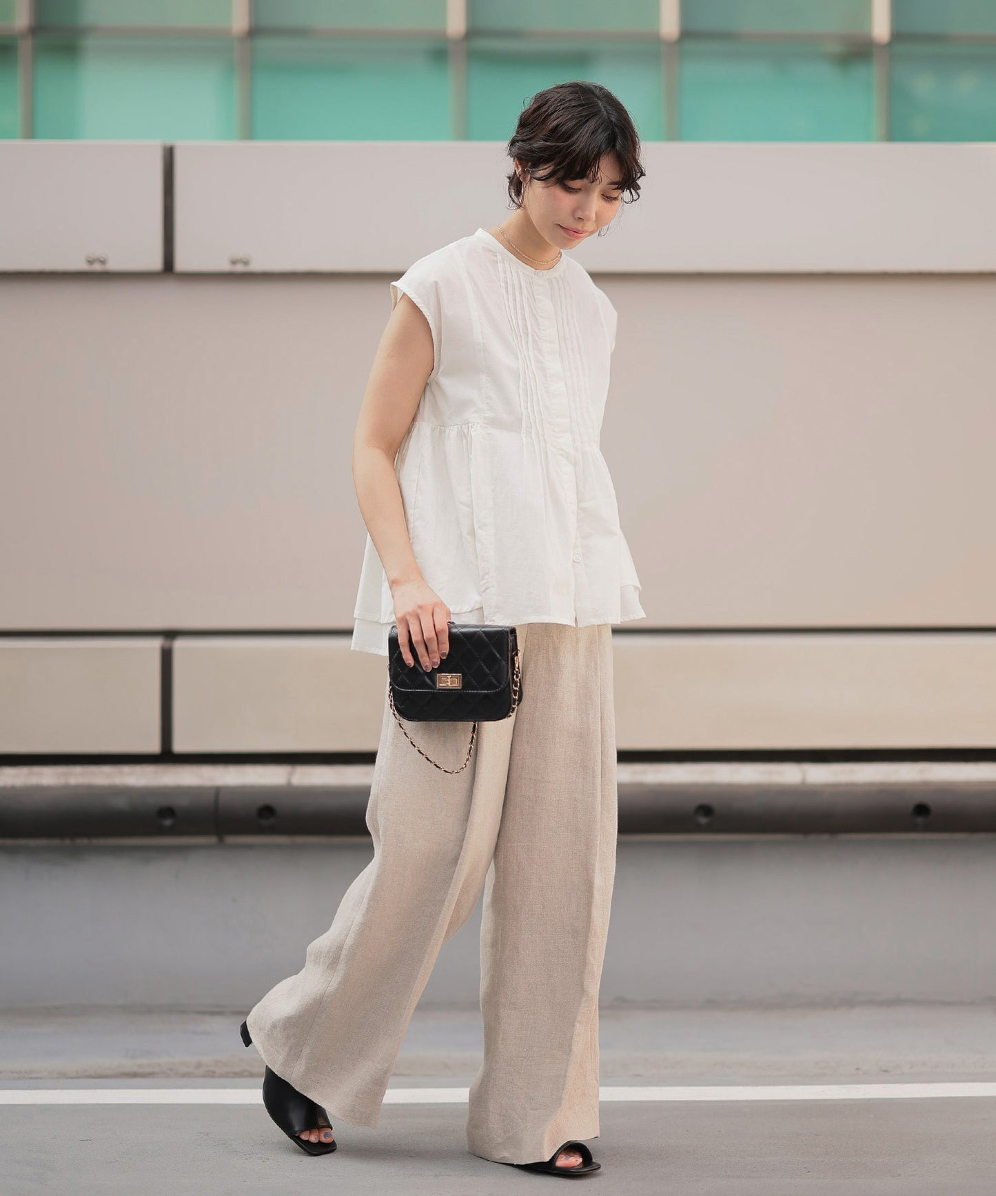 Pin Tuck Peplum Blouse｜ピンタックペプラムブラウス