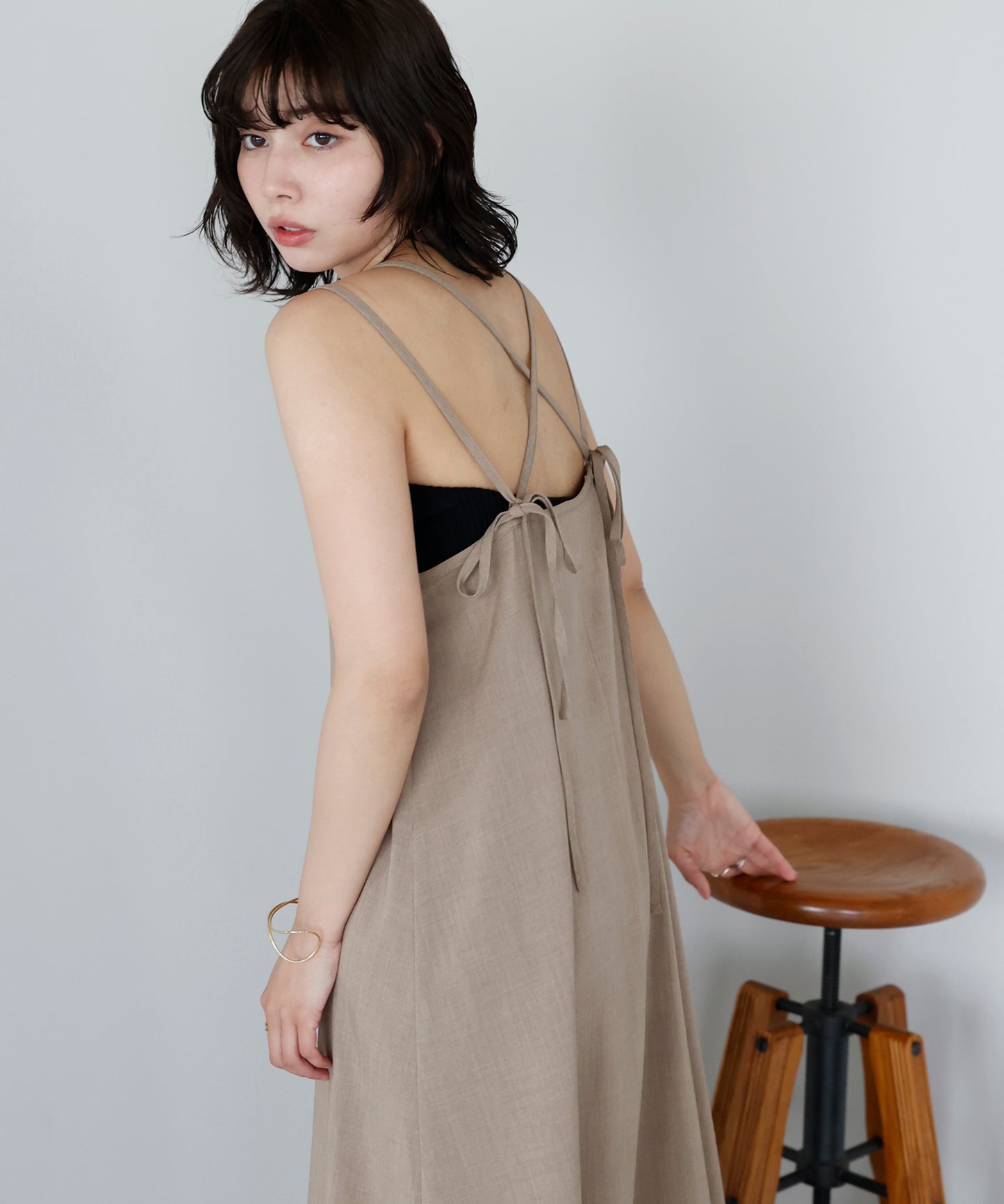 Double strap camisole dress　ダブルストラップキャミワンピース