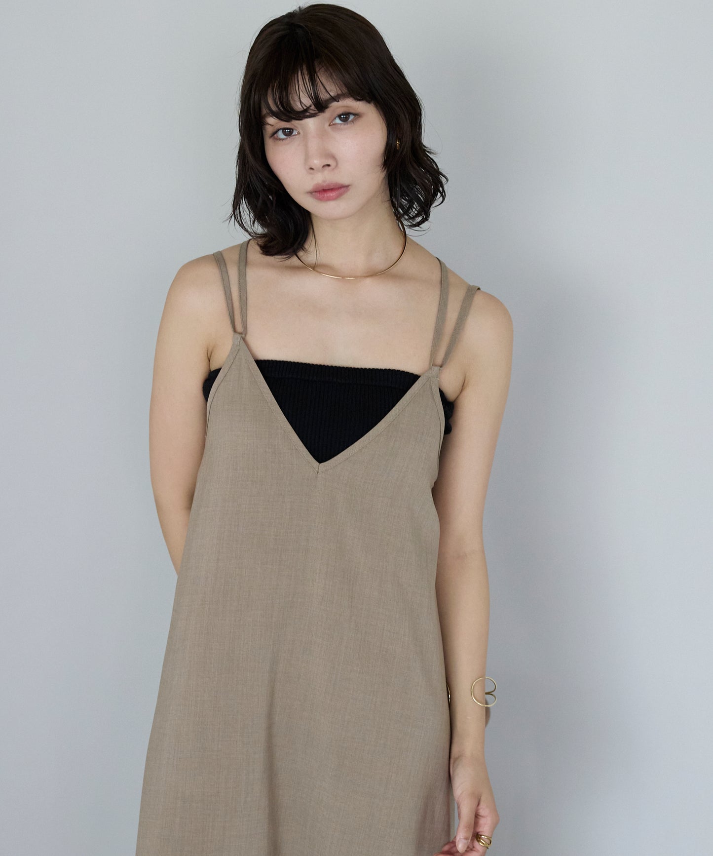 Double strap camisole dress　ダブルストラップキャミワンピース