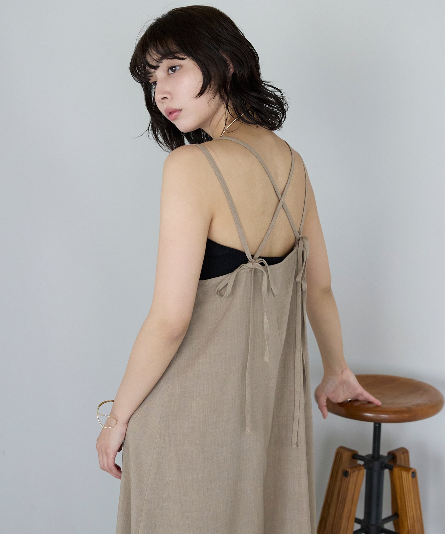 Double strap camisole dress　ダブルストラップキャミワンピース