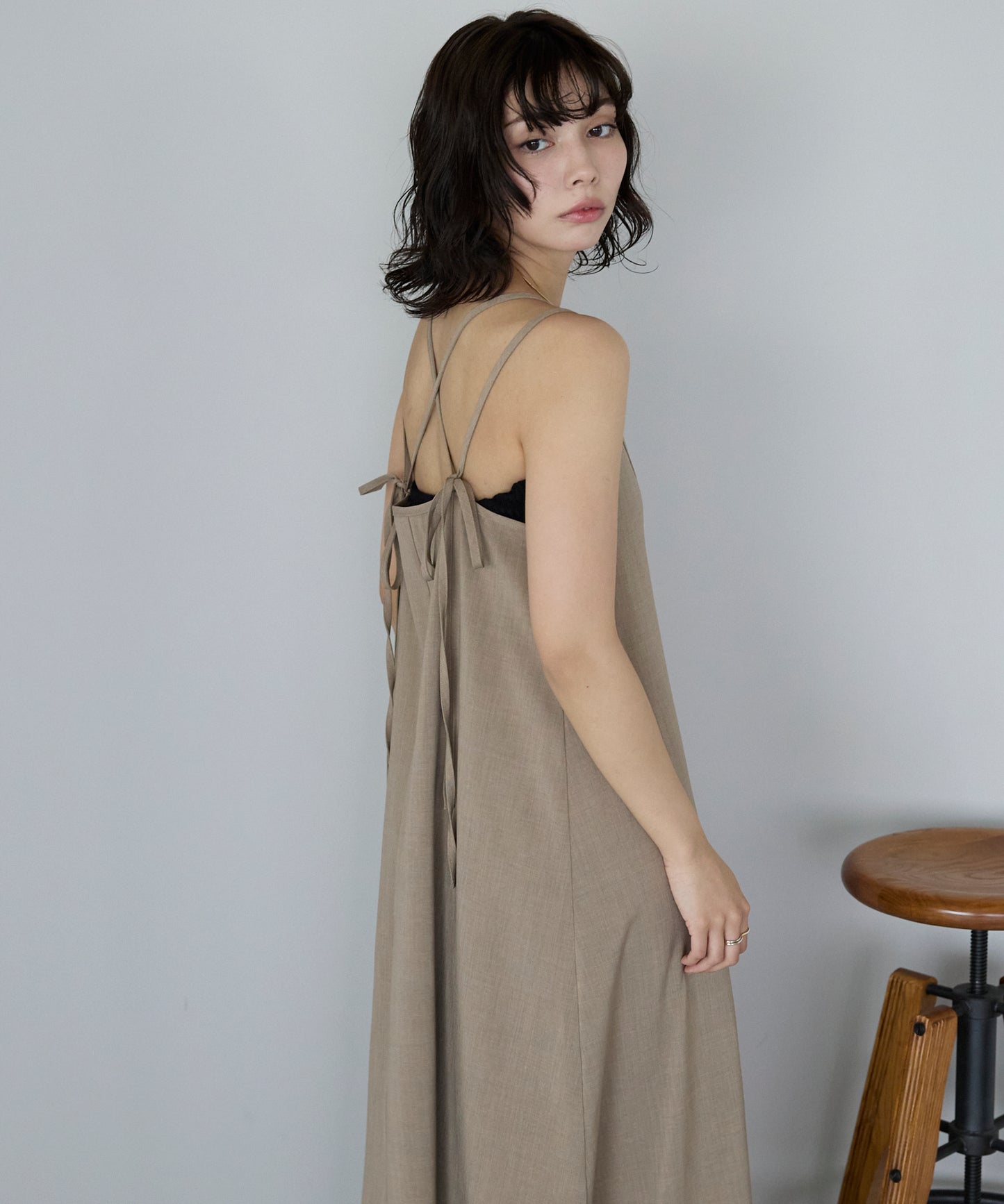 Double strap camisole dress　ダブルストラップキャミワンピース